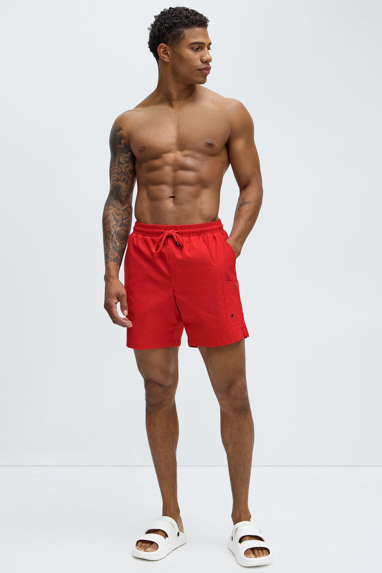 Fortified Pocket Swim Classic Trunk - Red Product Image