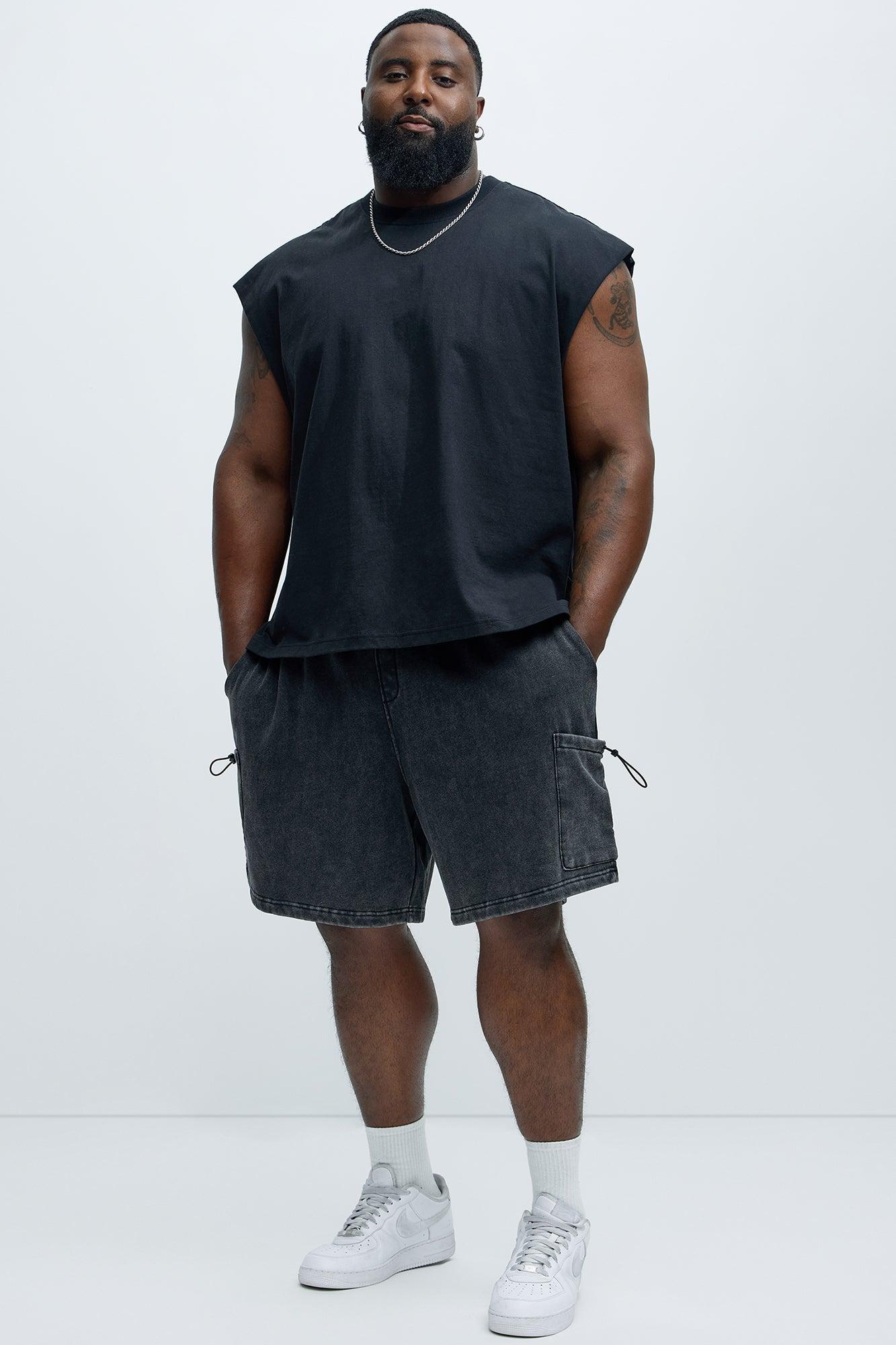 Tyson Faded Cargo Relaxed Shorts - Black Wash Product Image