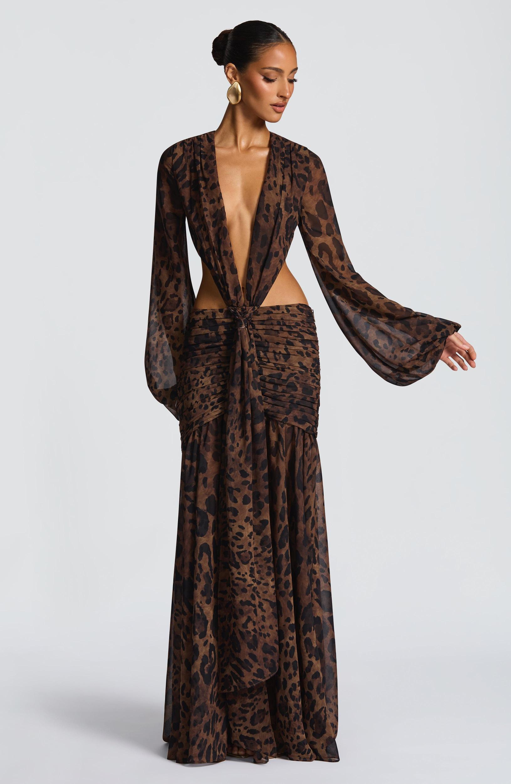 Andrina Maxi Dress - Leopard Print Product Image
