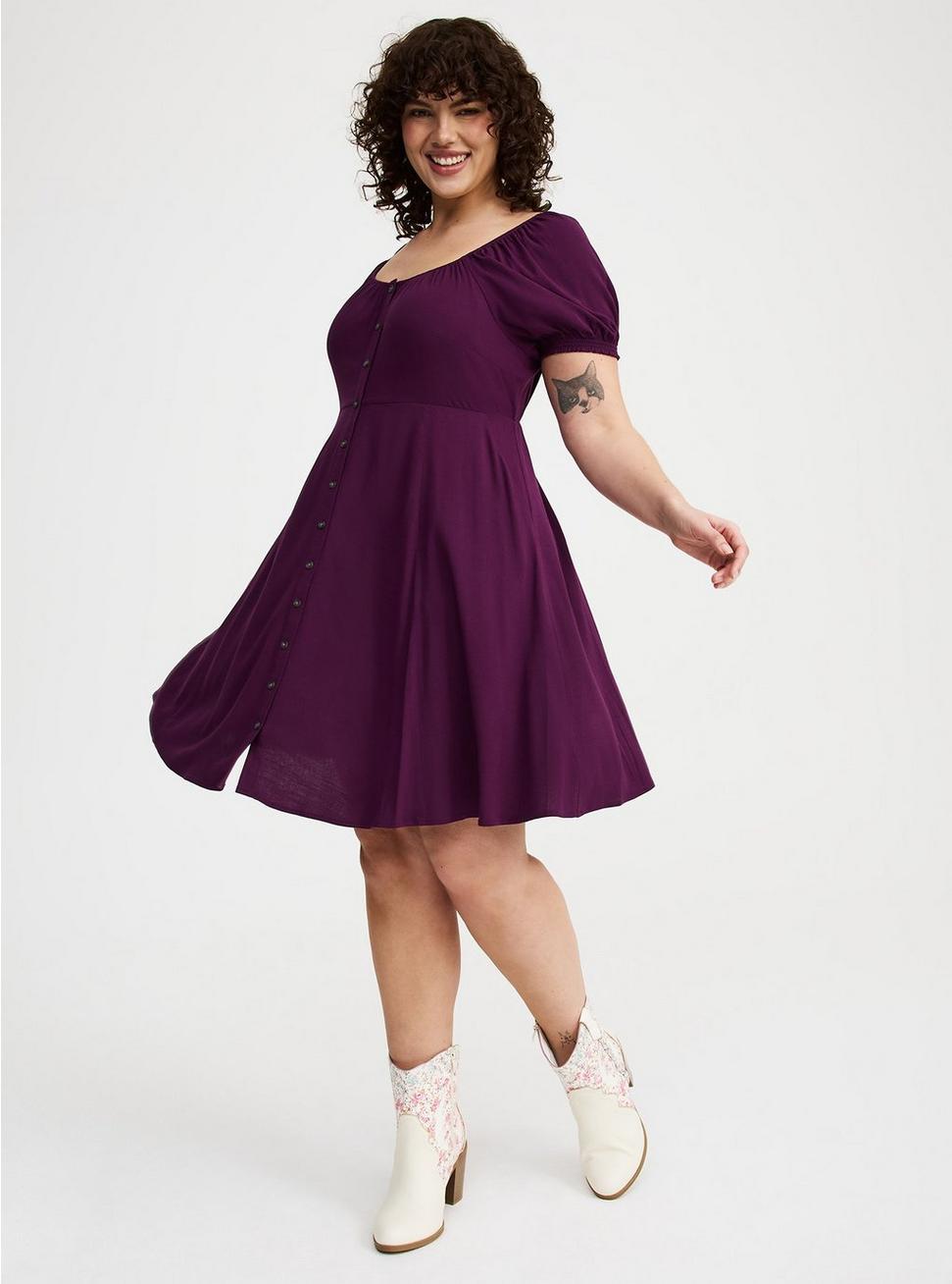 Button Front Skater Mini Dress Product Image