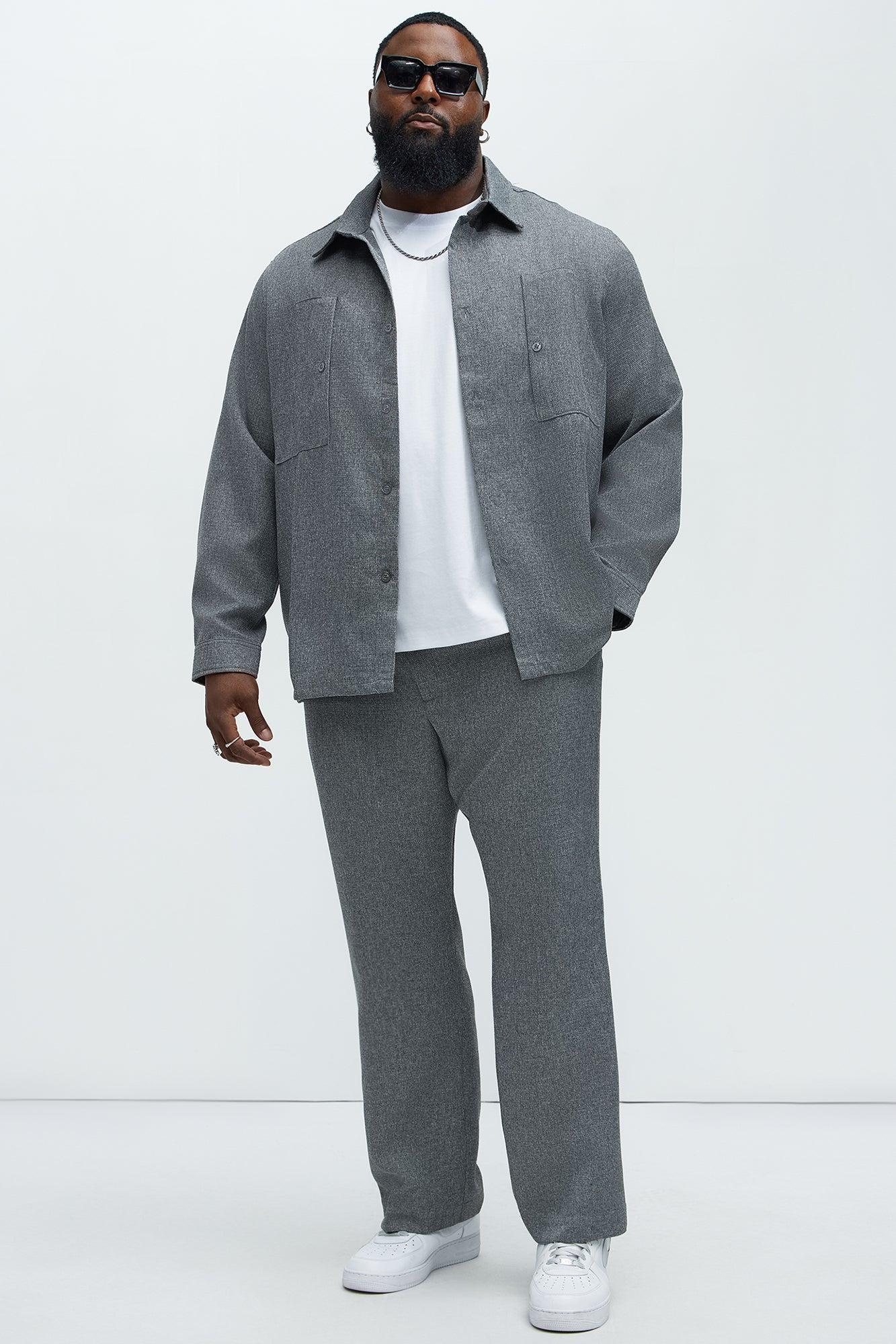 Kerr Textured Button Up Shirt - Grey Product Image