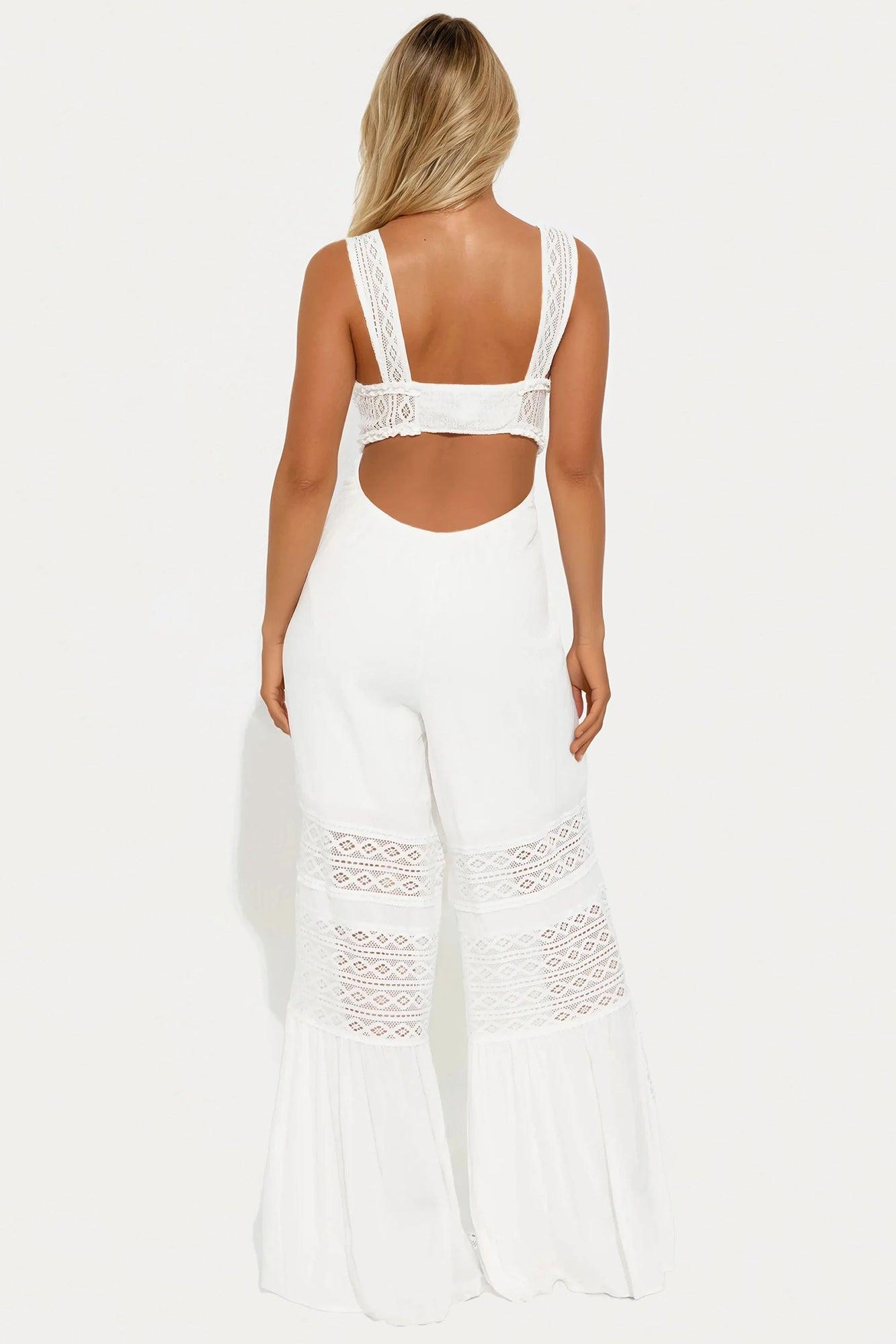 Free Spirit Jumpsuit - White Product Image