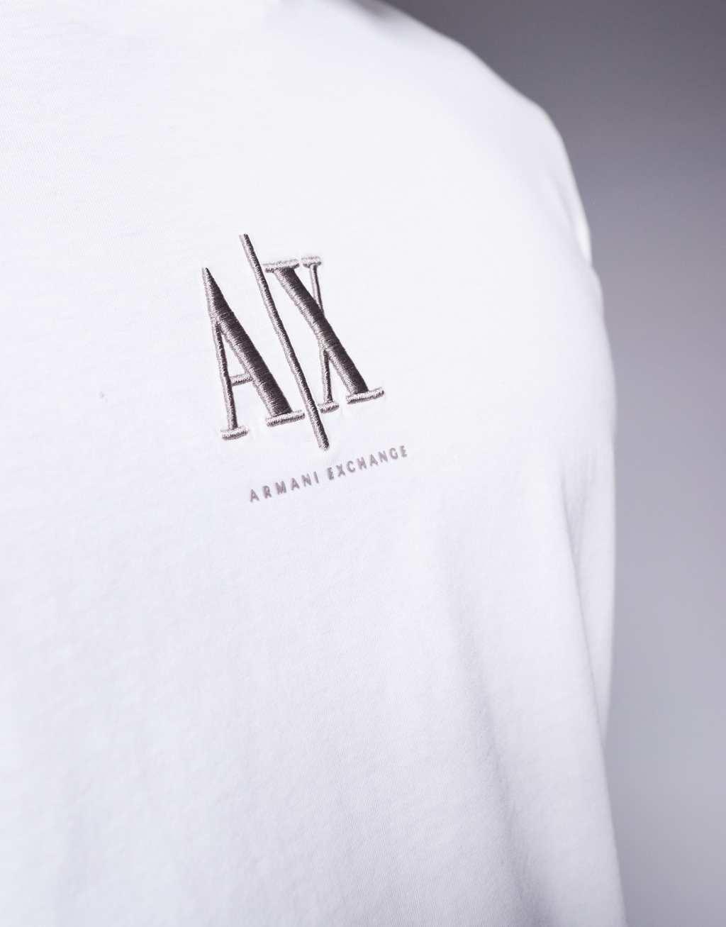 Armani Exchange central logo t-shirt in off white Product Image
