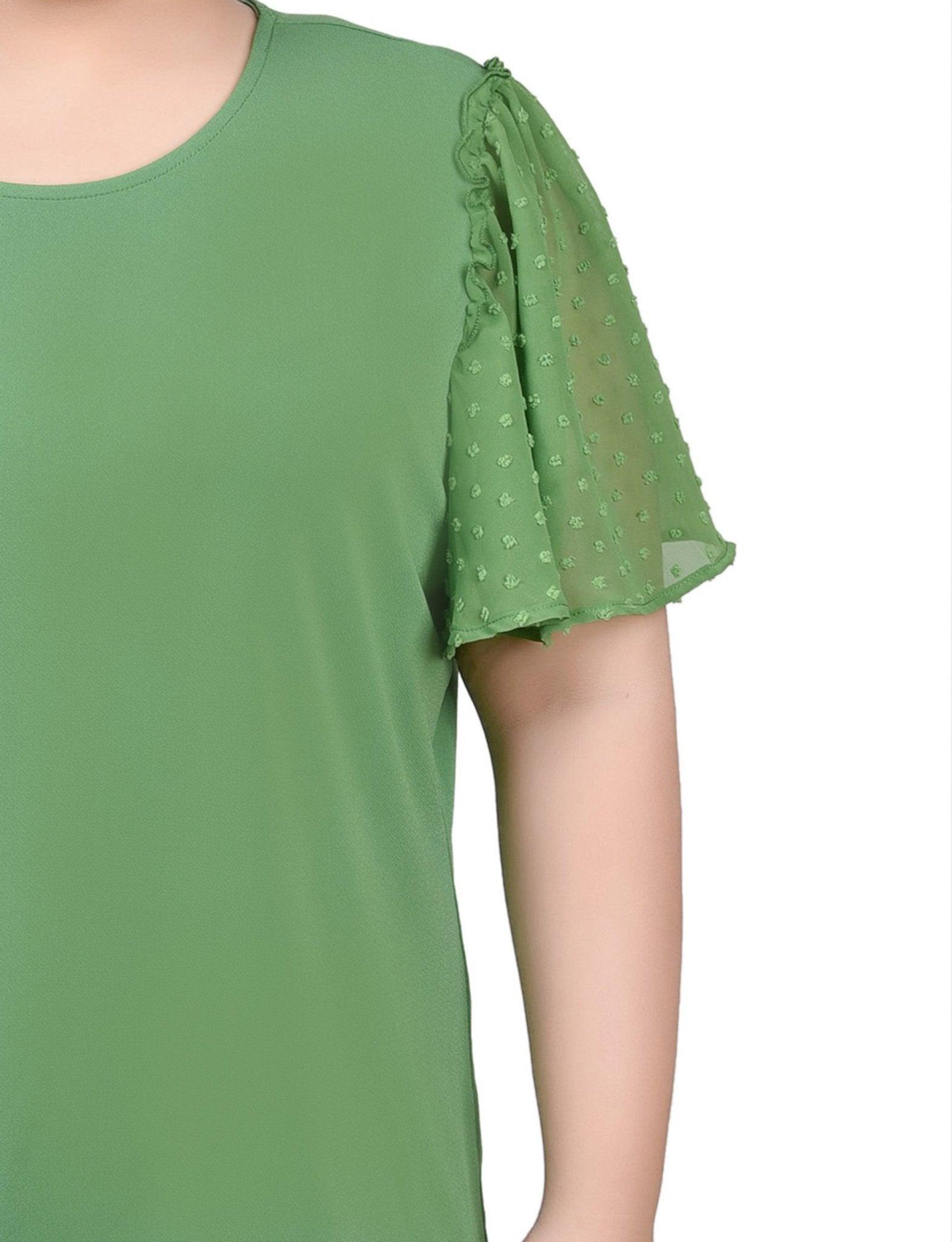 Clip Dot Flutter Sleeve Top - Plus Product Image