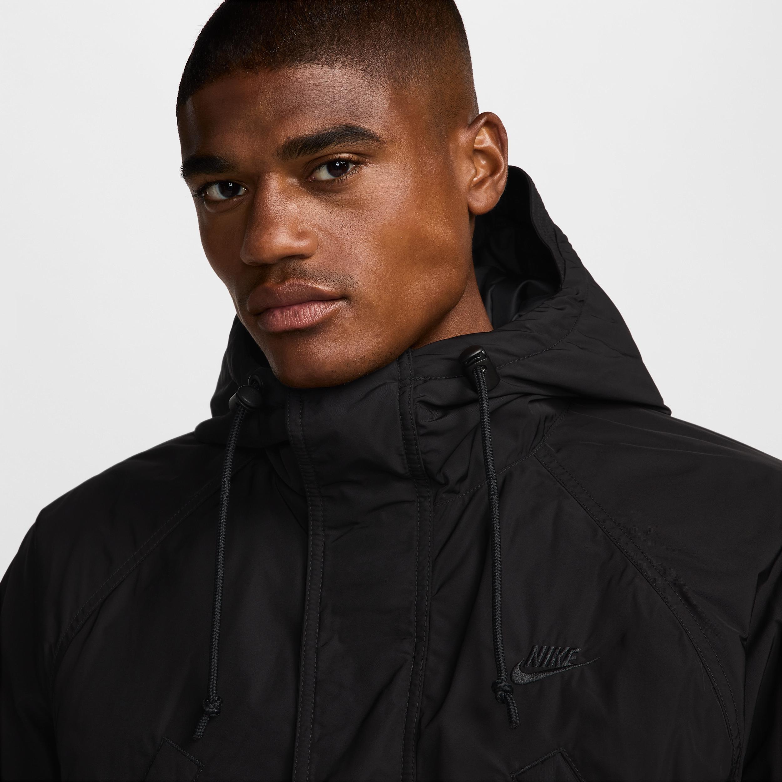 Nike Mens Sportswear Club Fleece Therma-FIT Parka in Khaki/BLACK Product Image