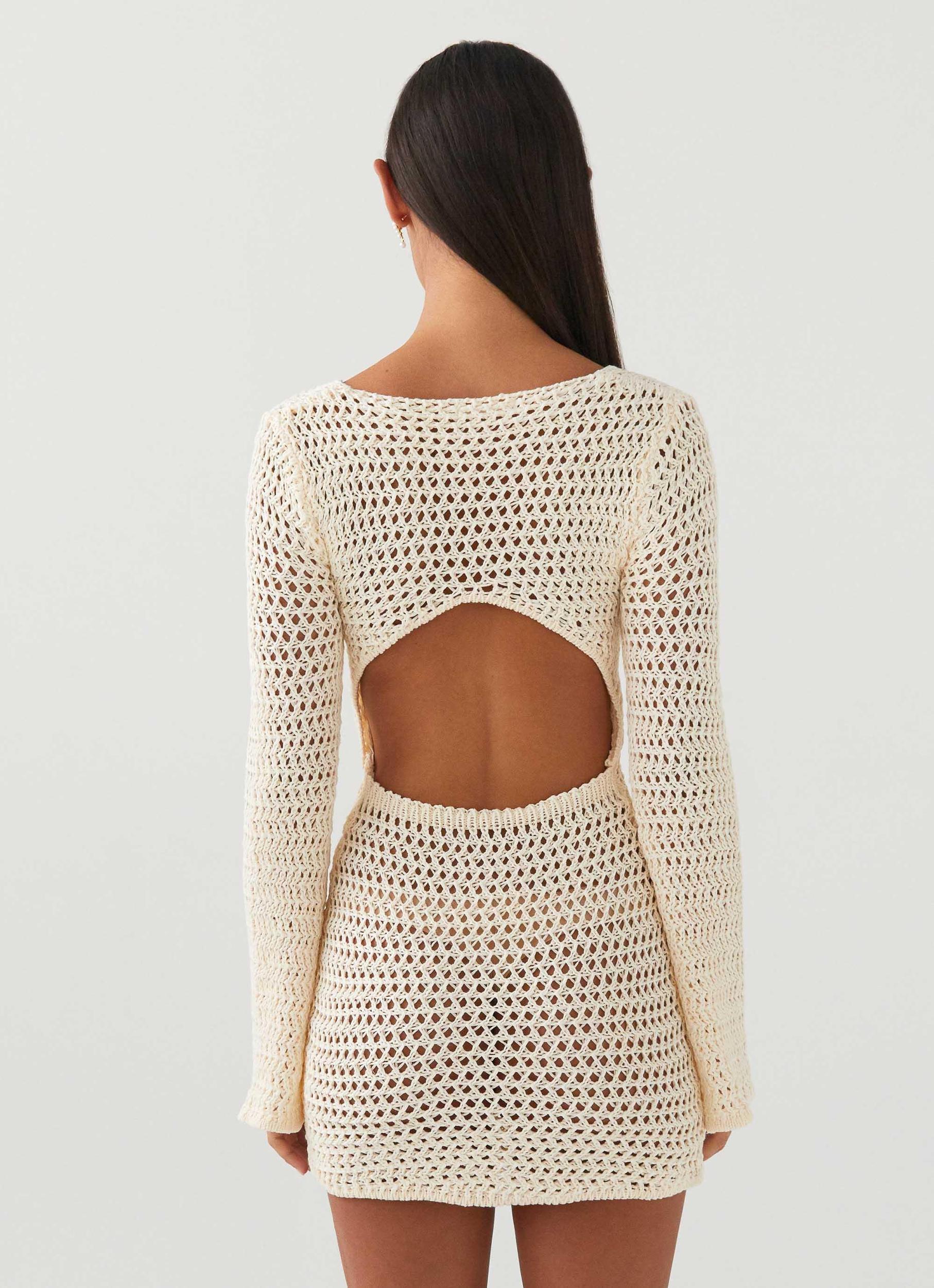 Down For The Ride Crochet Mini Dress - Ivory Product Image