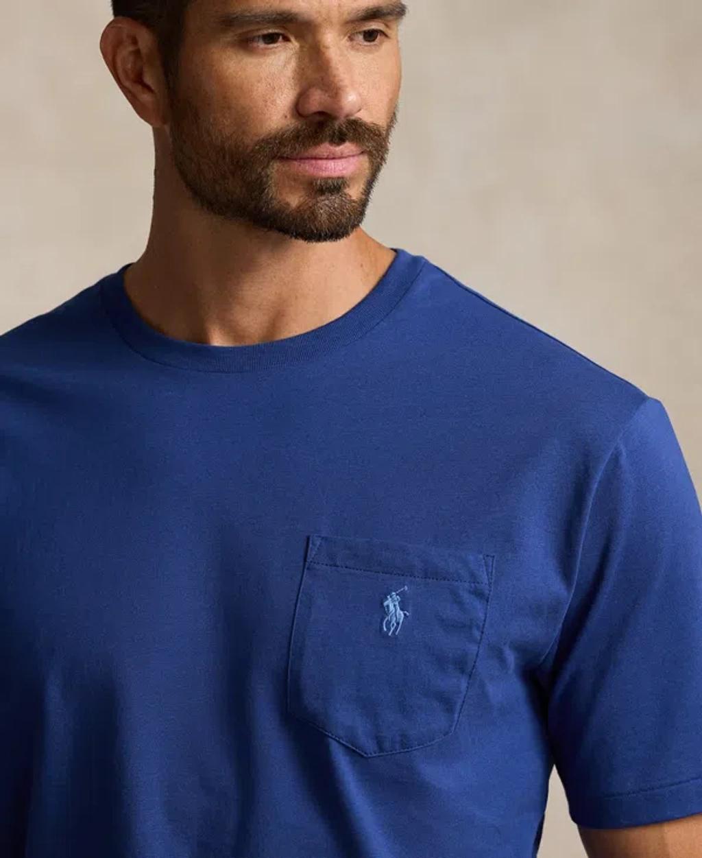 POLO RALPH LAUREN Slim-fit Logo-embroidered Cotton-jersey T-shirt In Navy Product Image