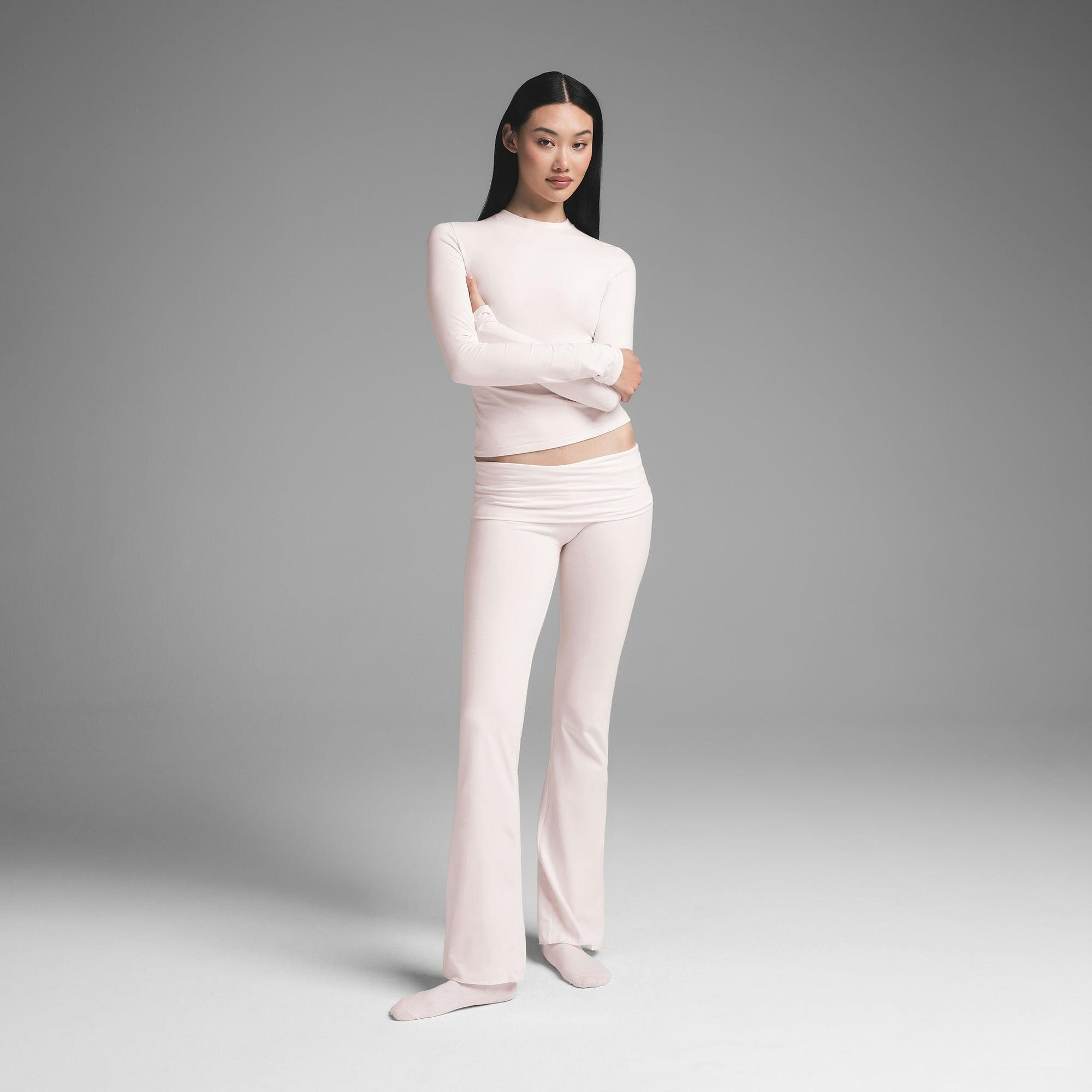 COTTON JERSEY FOLDOVER PANT | BARELY PINK Product Image