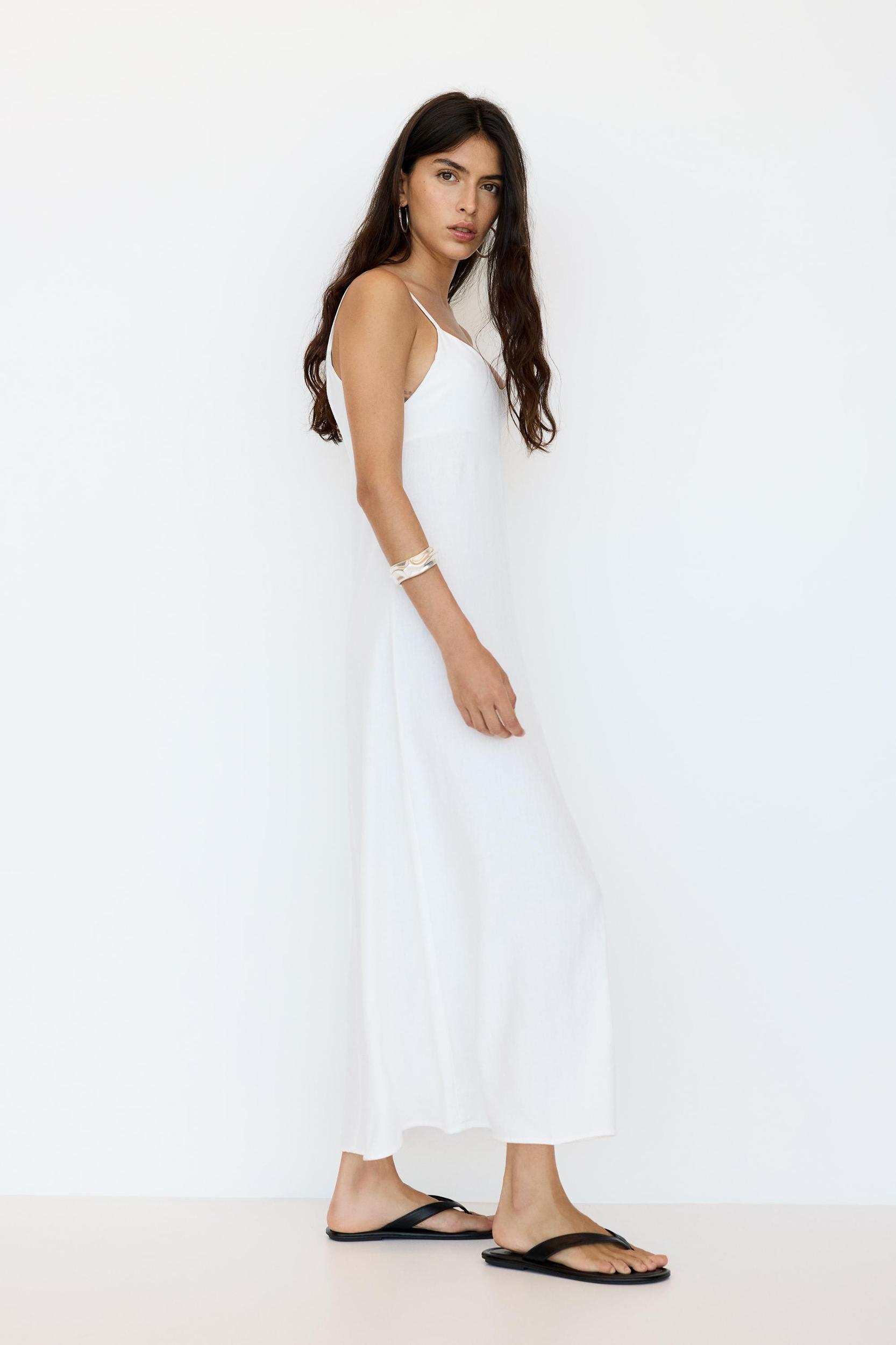 Rustic midi dress with straps Product Image