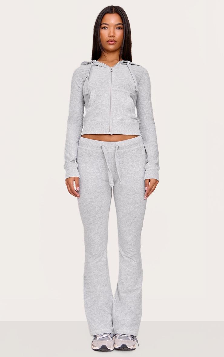 Grey Marl Zip Up Fitted Track Top Product Image