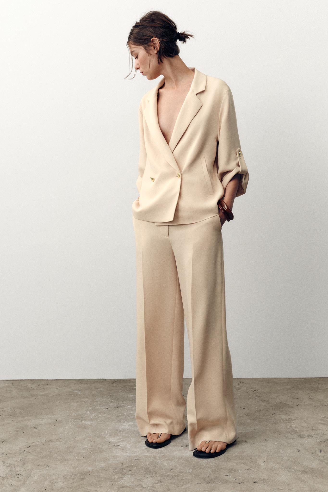 HIGH-WAISTED STRAIGHT LEG PANTS Product Image