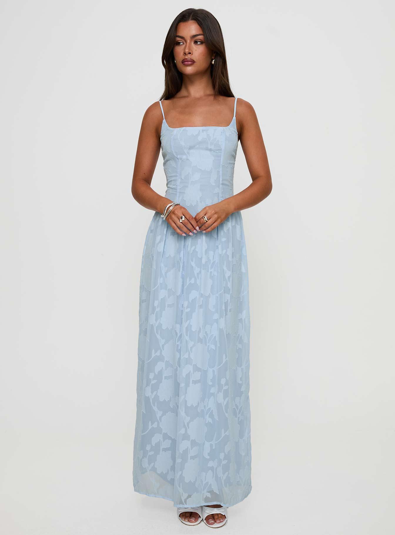 Angeleina Maxi Dress Blue Floral Product Image