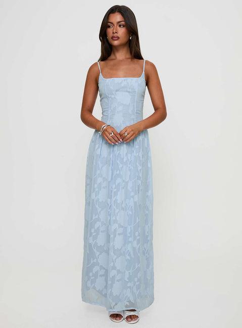 Angeleina Maxi Dress Blue Floral Product Image