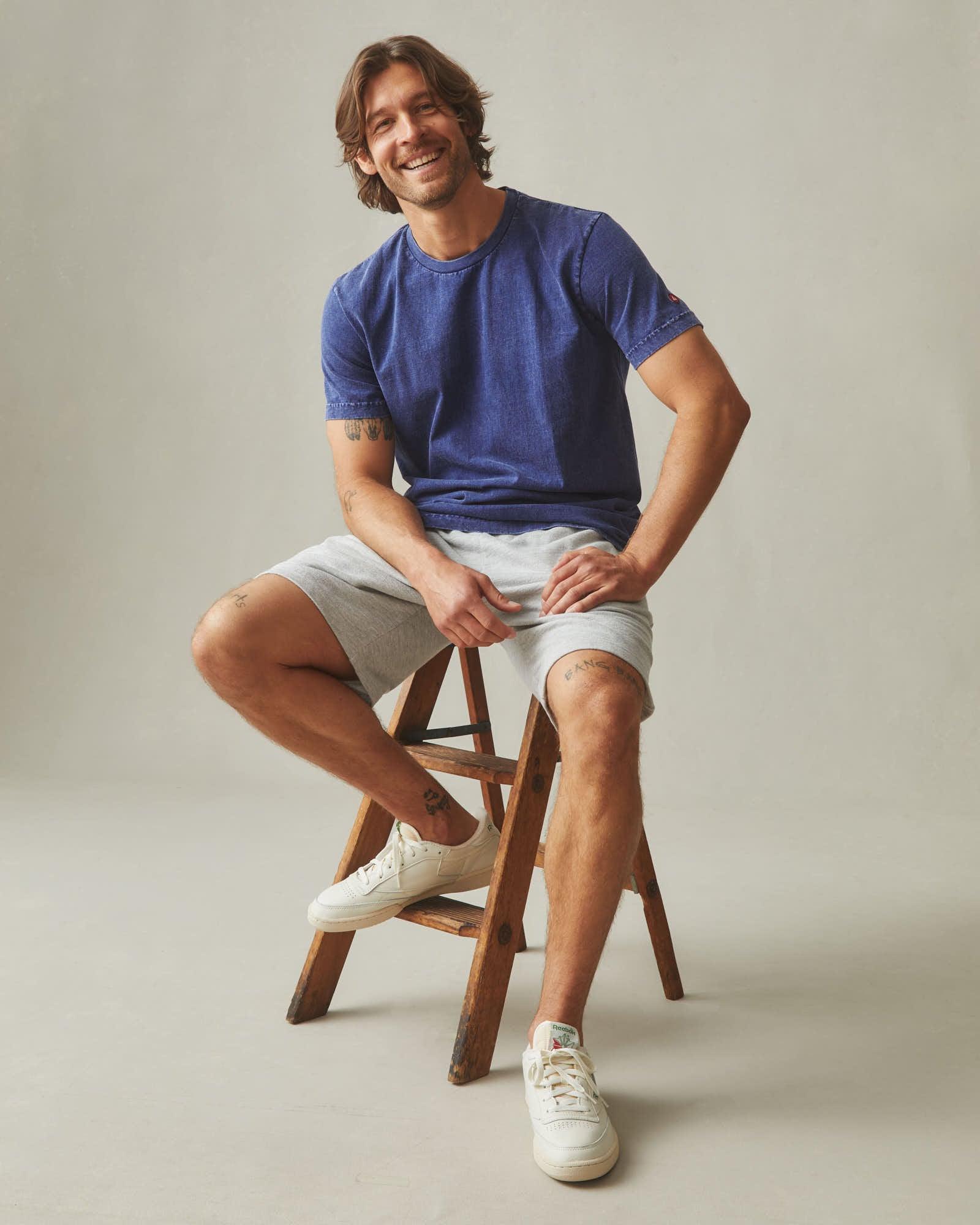 Men's Vintage Crew Tee - Mineral Wash Ocean Cavern Product Image