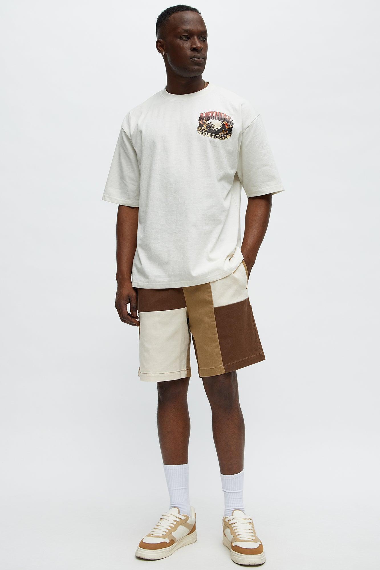 Blocked Again Shorts - Brown Combo Male Product Image