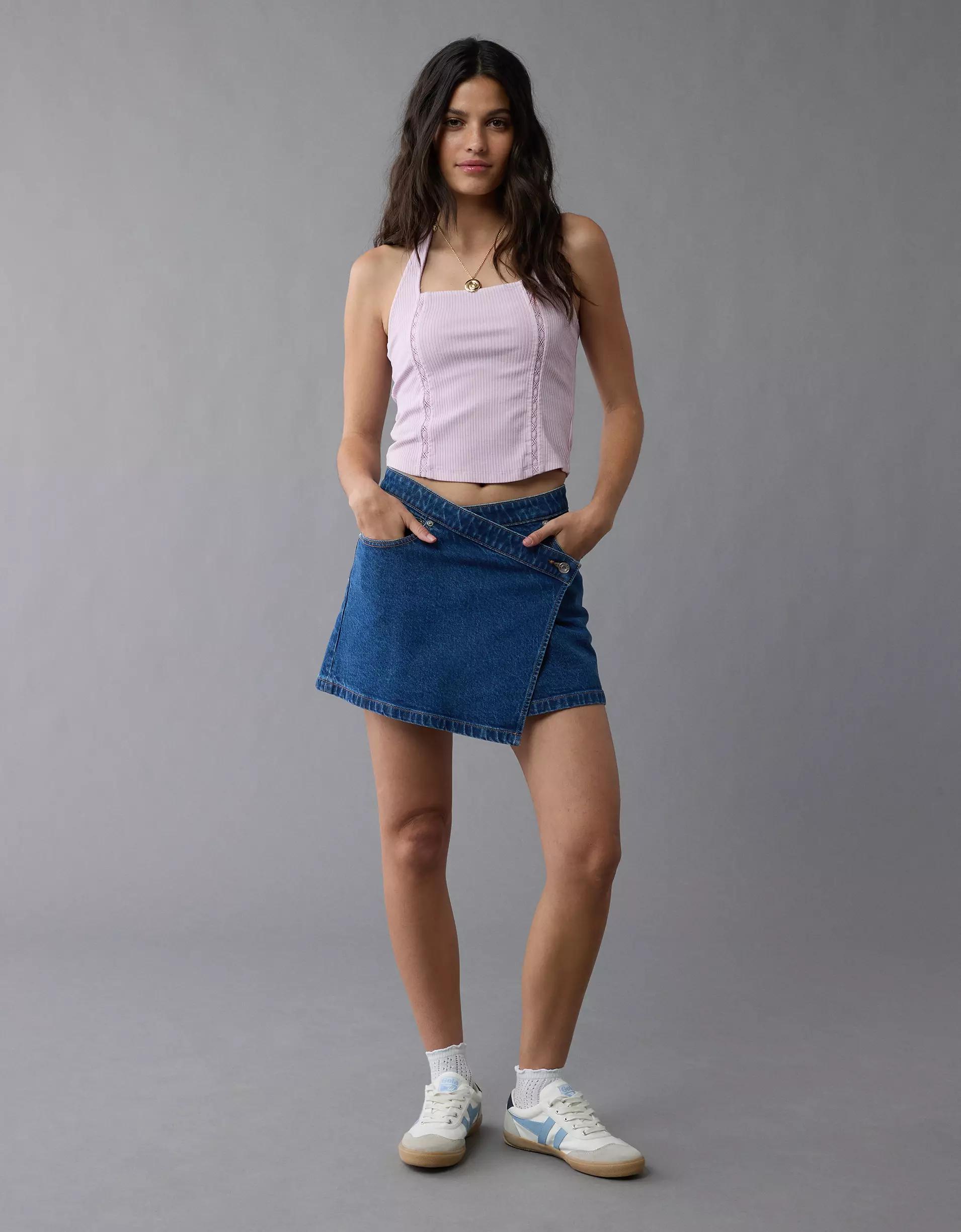 AE Lace Halter Tank Top Product Image