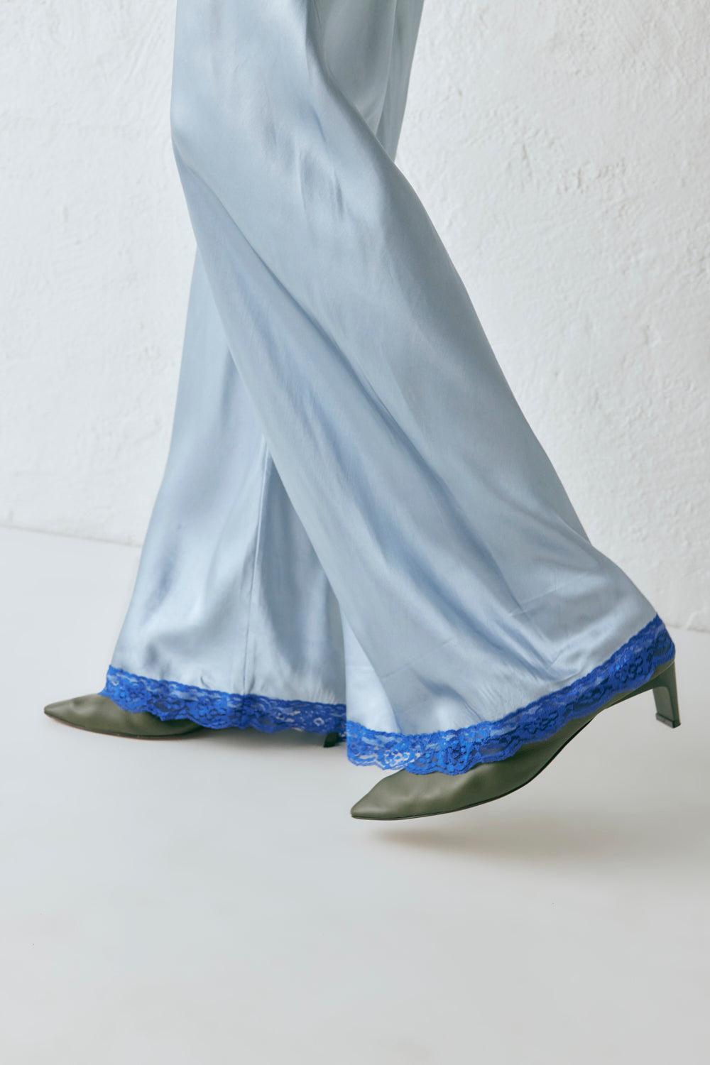 Josefin Satin Pants Sky Product Image