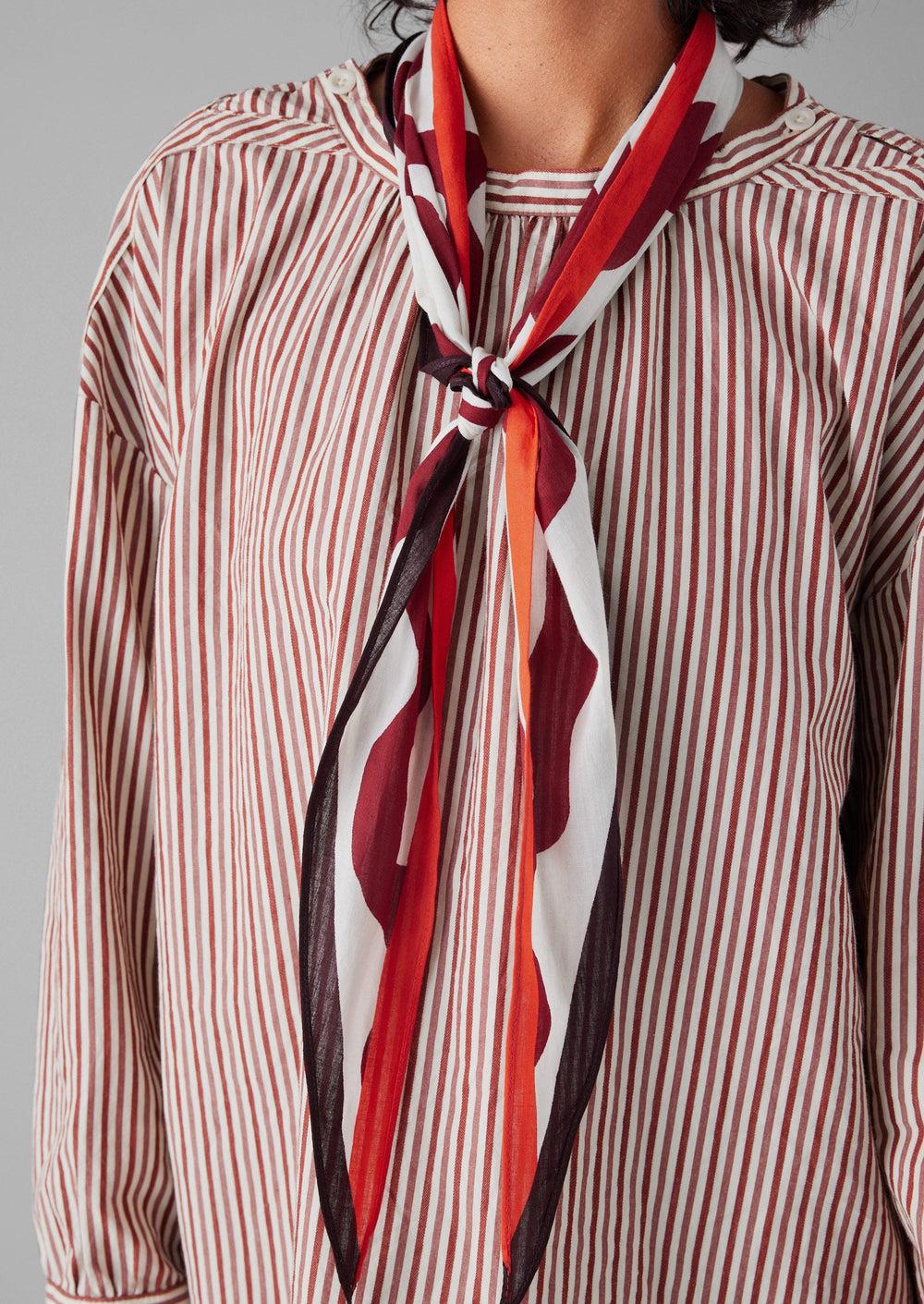 Ribbon Print Cotton Bandana | Garnet Product Image