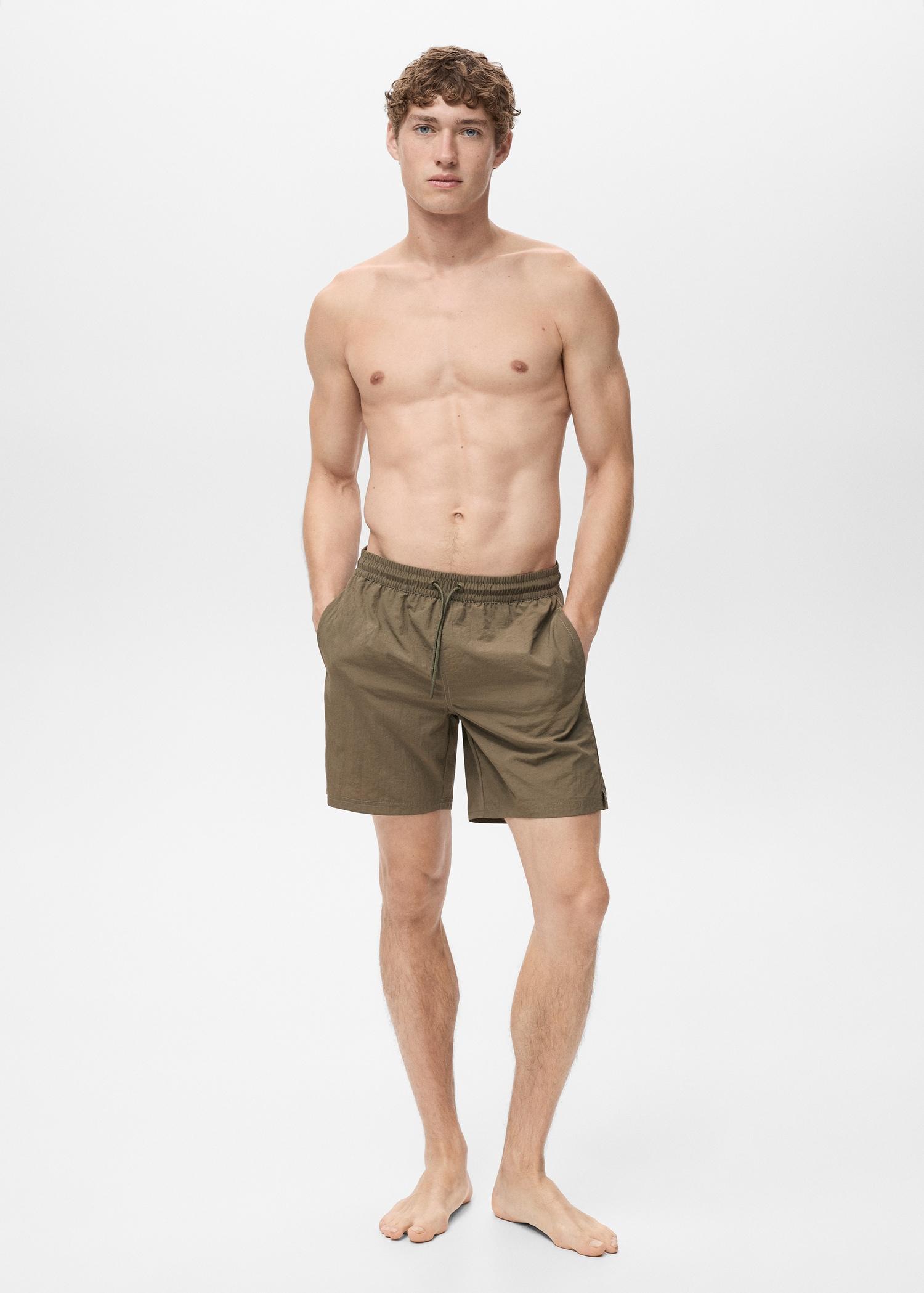 Basic drawstring swimsuit - Men | MANGO USA Product Image