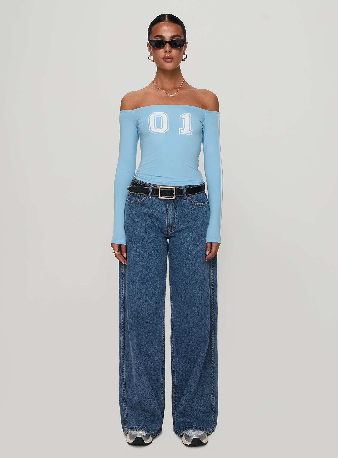 One And Only Long Sleeve Top Blue Product Image