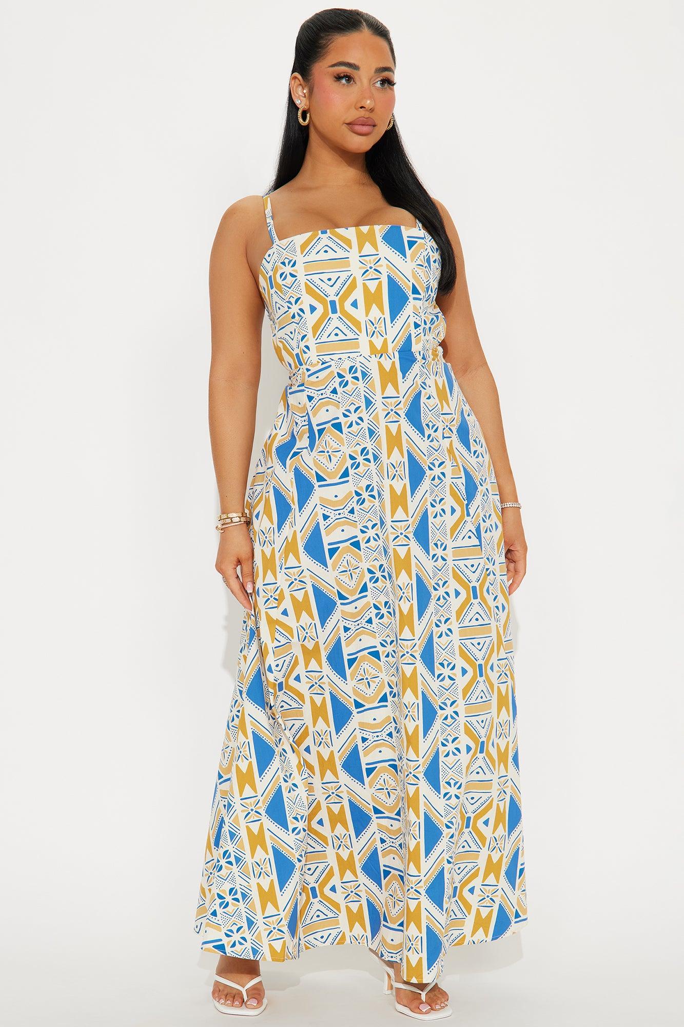 Azaela Linen Maxi Dress - Ivory/combo Product Image