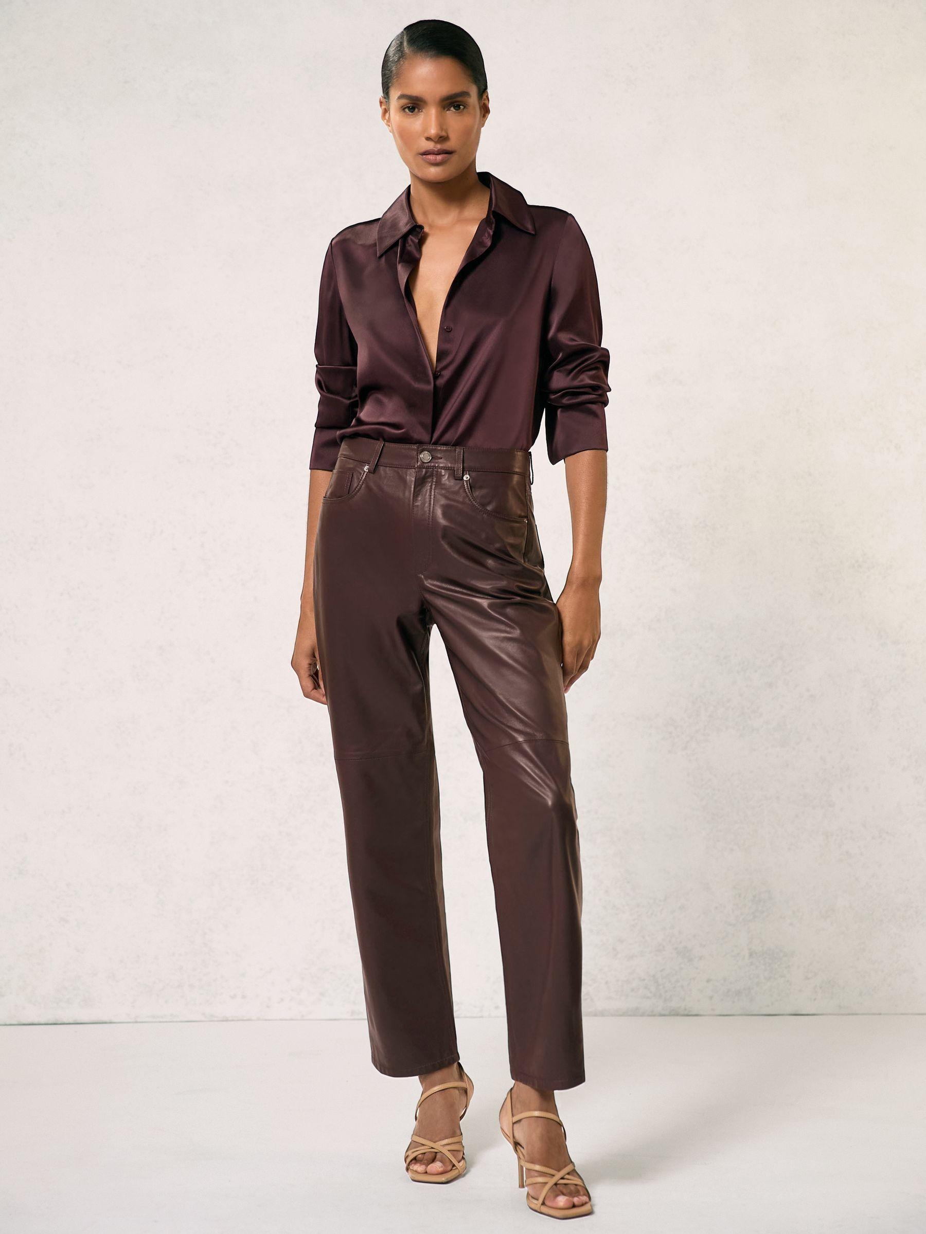Side-Stripe Wide-Leg Check Trousers in Neutral Check Product Image