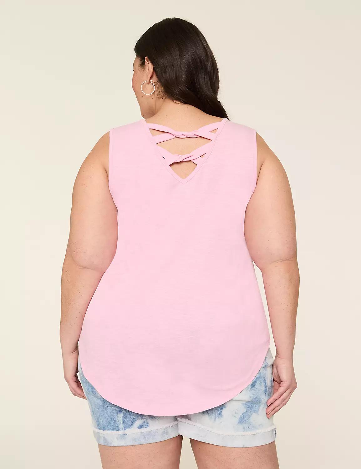 V-Neck Strappy-Back Tank Product Image