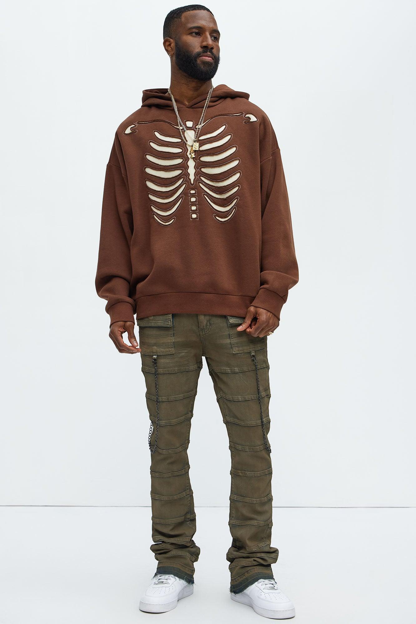Tyson All Bones Oversized Hoodie - Brown Product Image