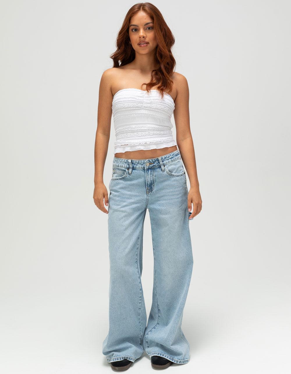 FULL TILT Lace Womens Tube Top - WHITE Product Image