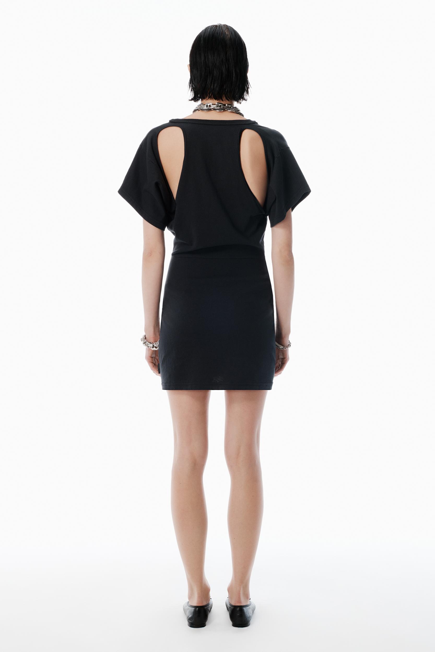 Black Deconstructed Minidress Product Image