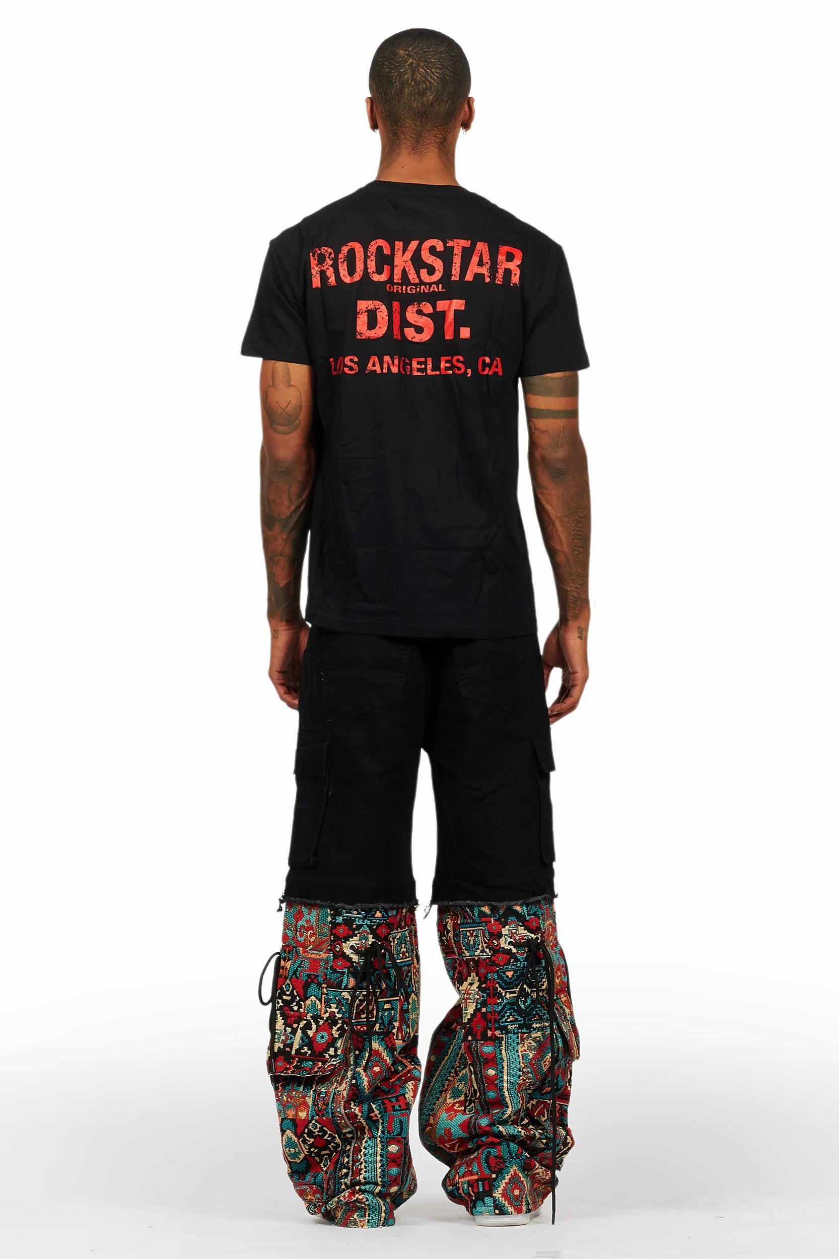 Lake Black/Red T-Shirt/Tapestry Baggy Jean Bundle Male Product Image