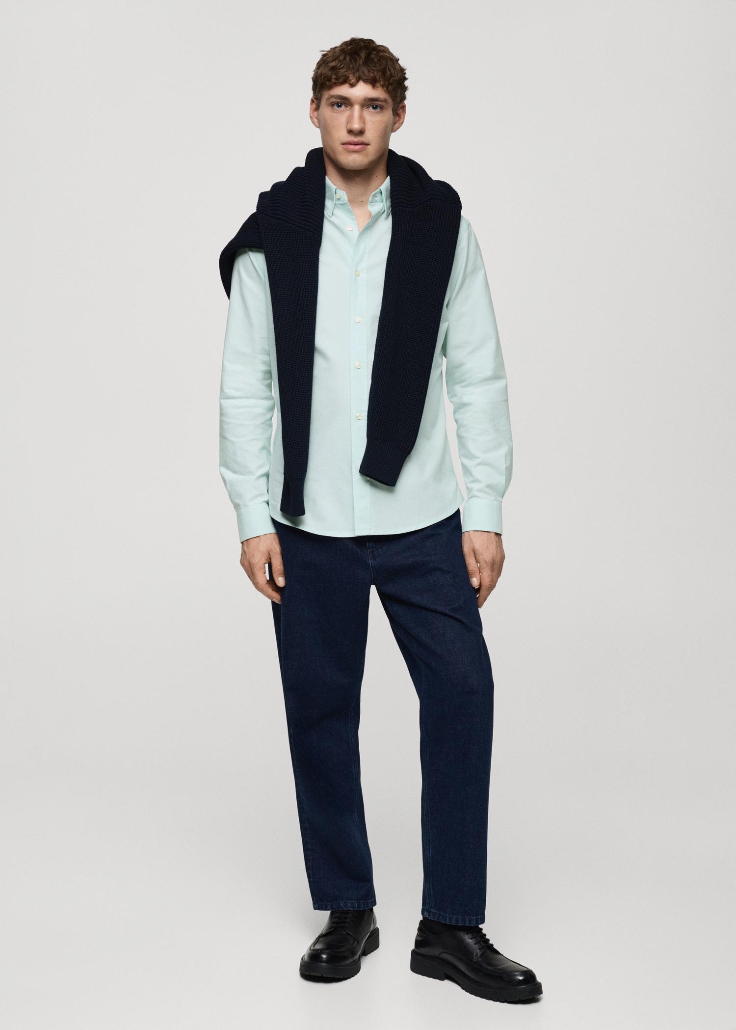 100% cotton Oxford shirt - Men | MANGO USA Product Image