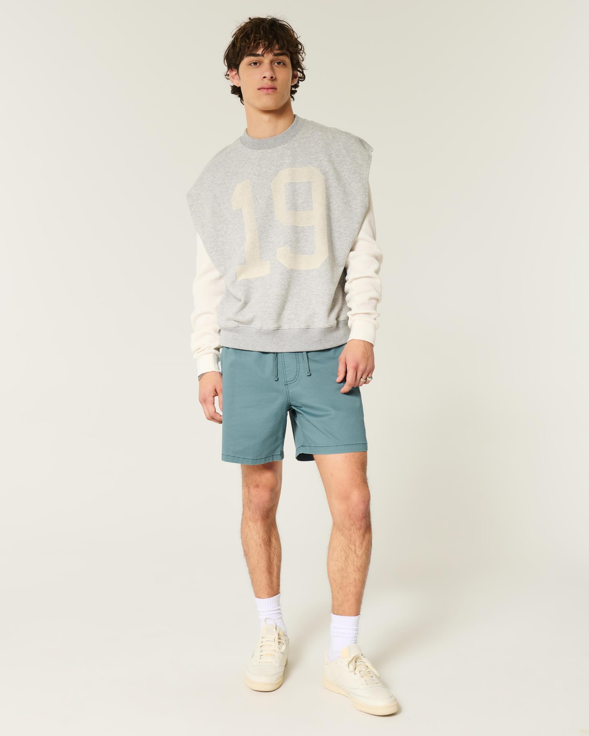Mid-Thigh Twill Pull-On Shorts Product Image