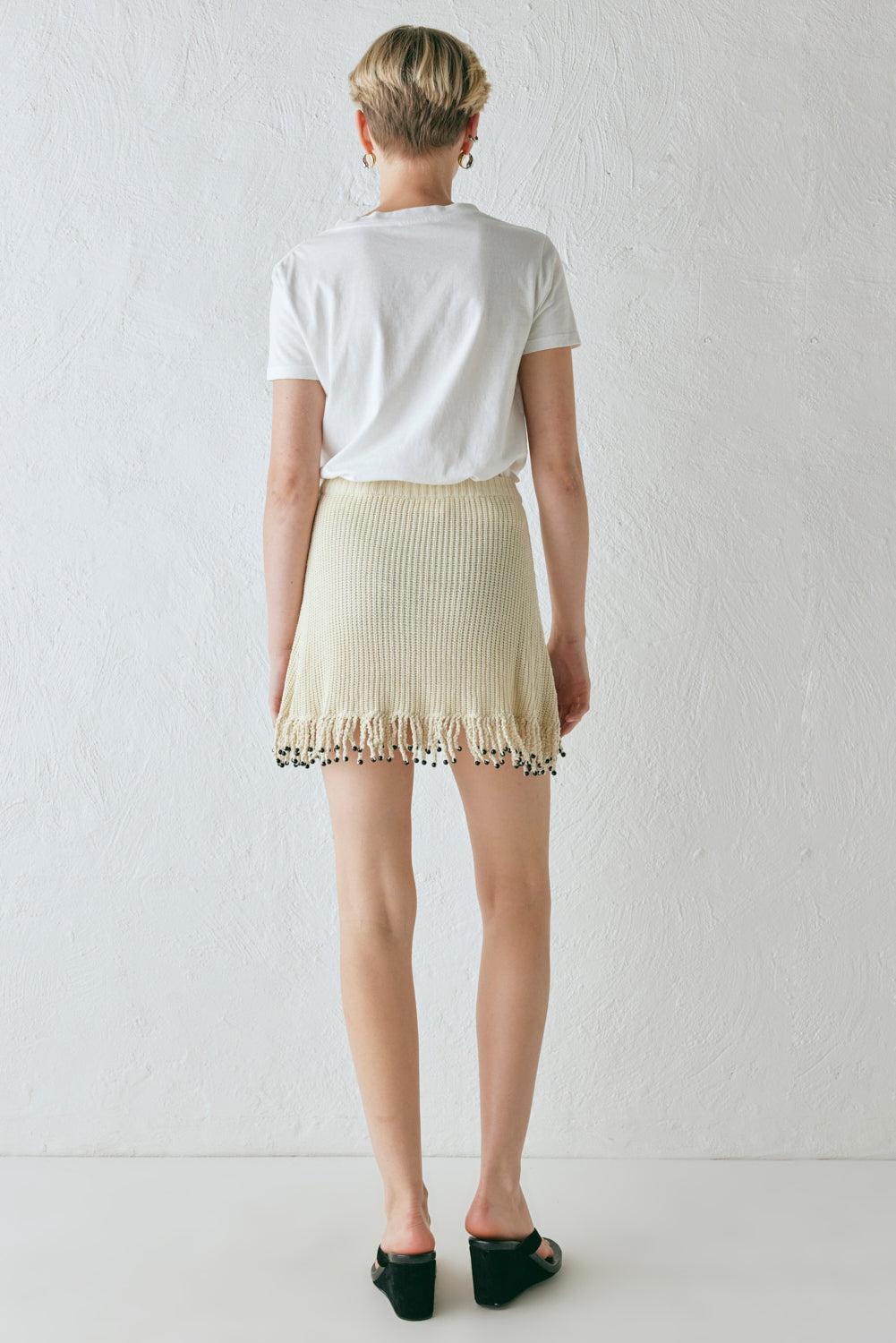 Coco Knit Mini Skirt Natural Product Image