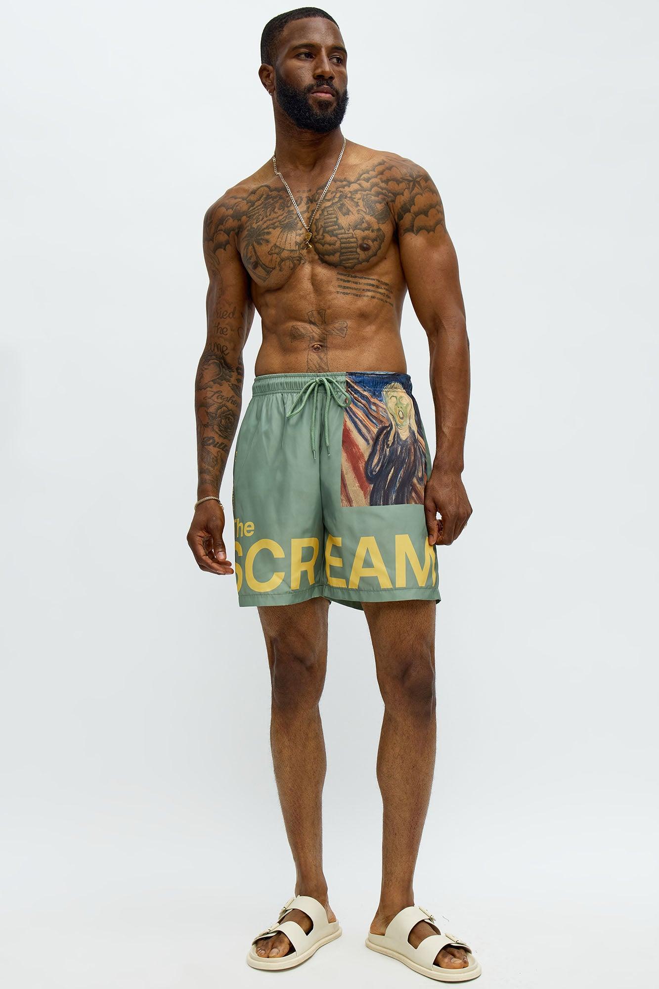 The Scream Printed Swim Trunk - Multi Color Product Image