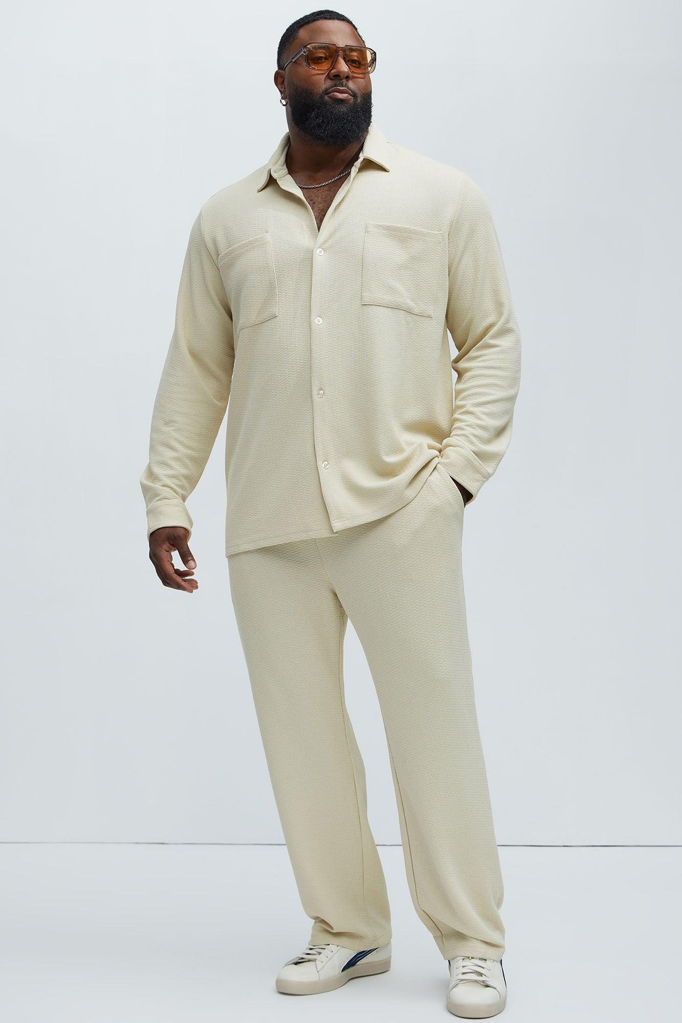 Capstan Textured Button Up Shirt - Cream Product Image