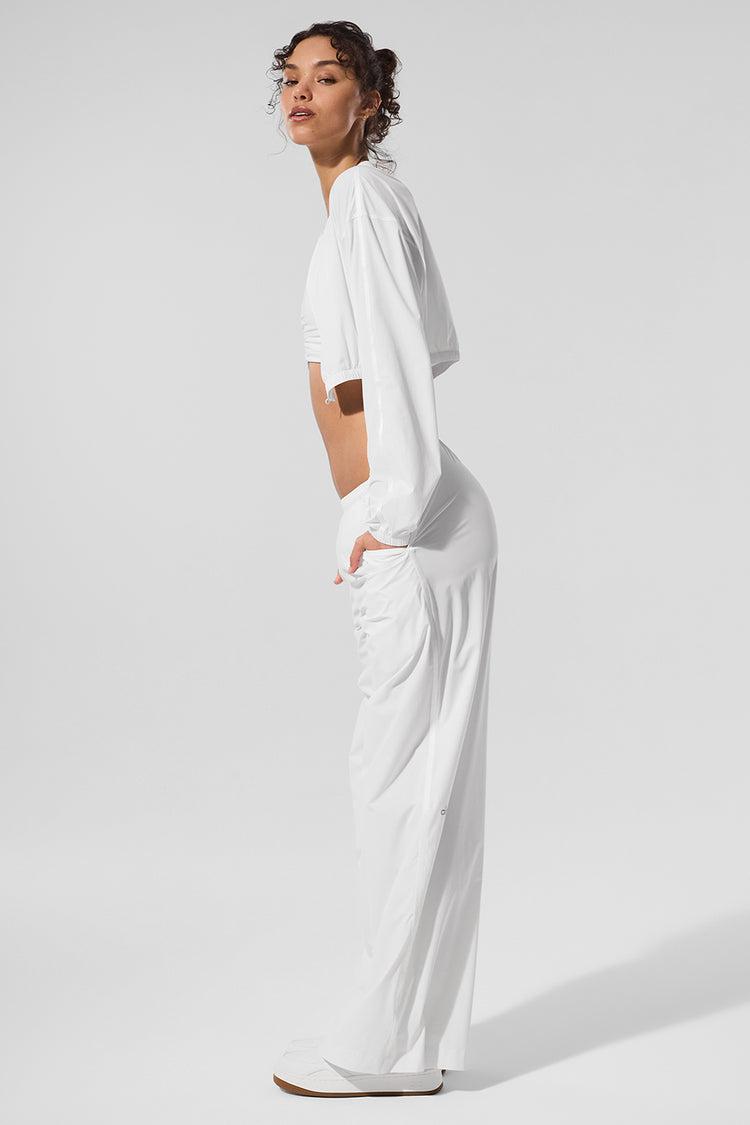 Cropped Breezy Full-Zip Cover Up - White Female Product Image
