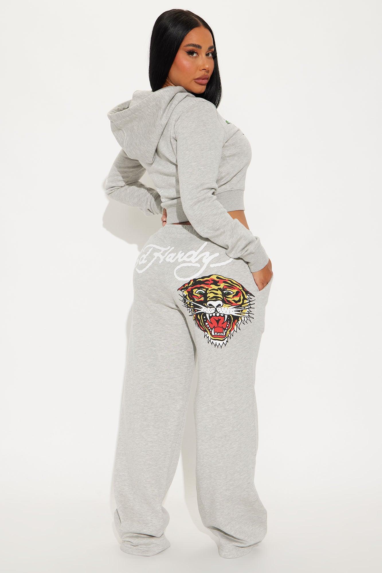 Ed Hardy Tiger Pant Set - Heather Grey Product Image