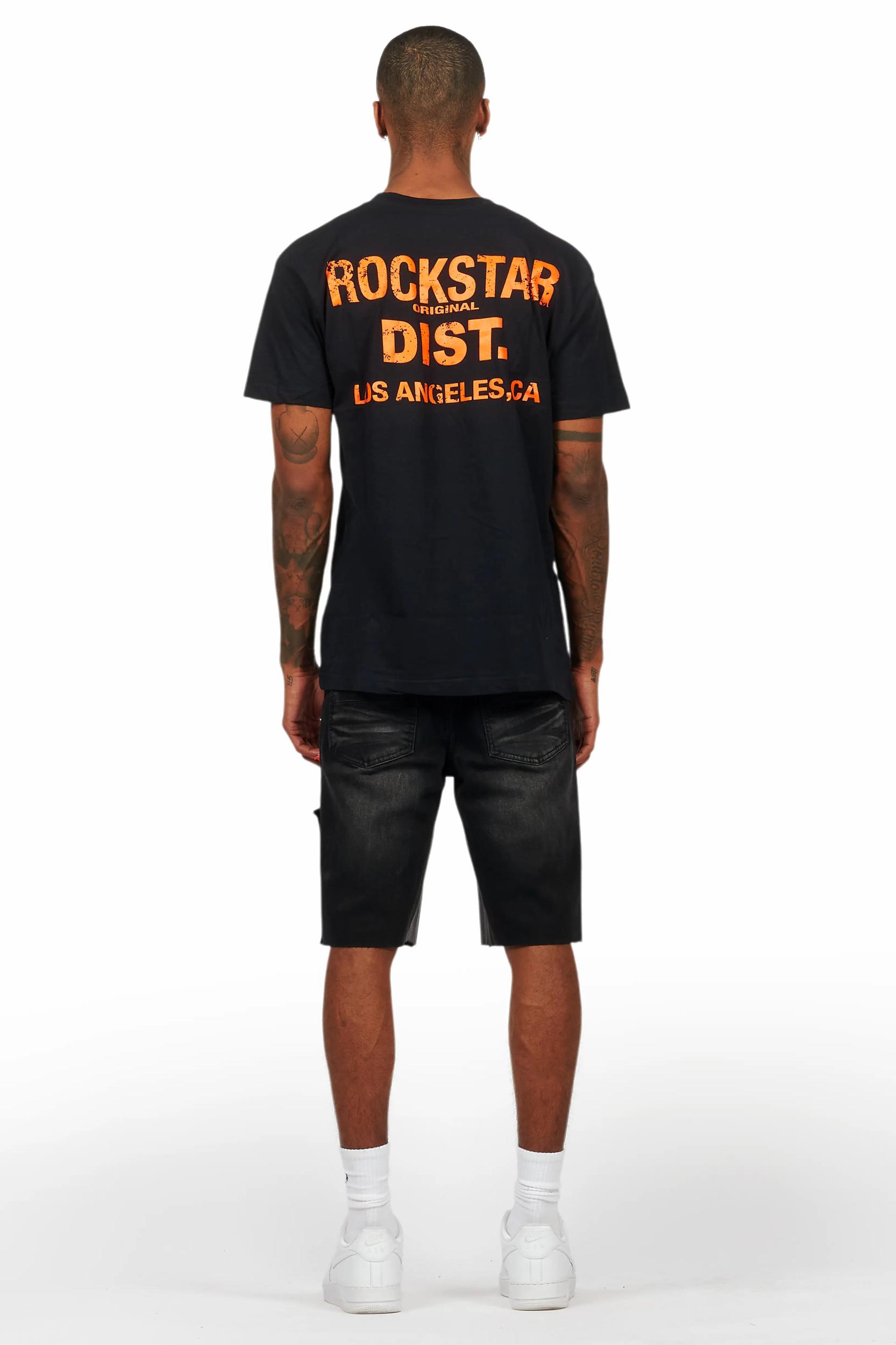 Akos Black T-Shirt/Denim Short Set Male Product Image