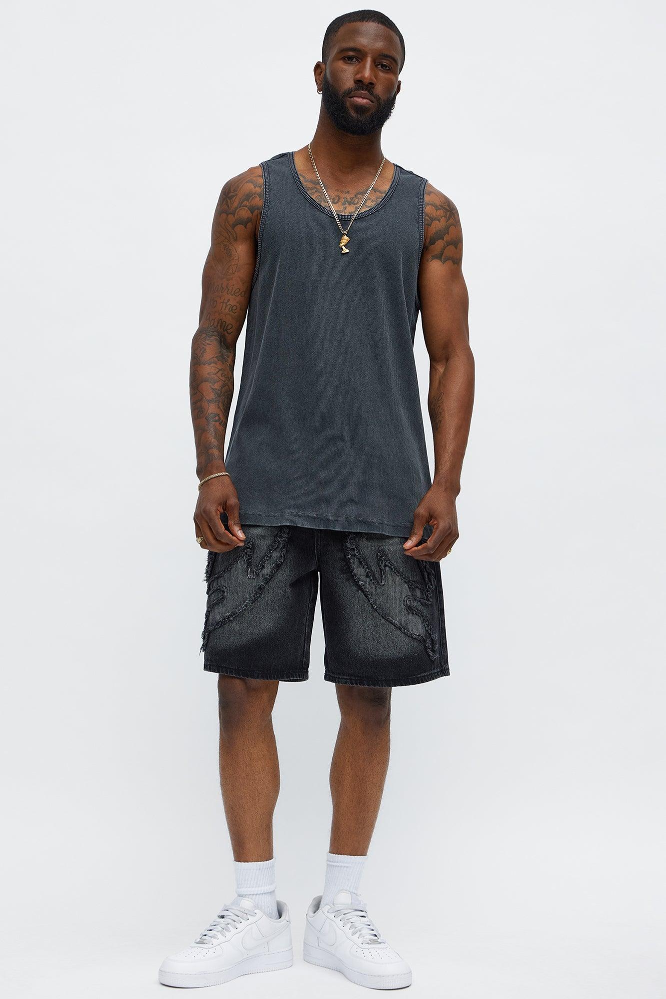 Slim Fit Dark Days Tank top - Black Male Product Image