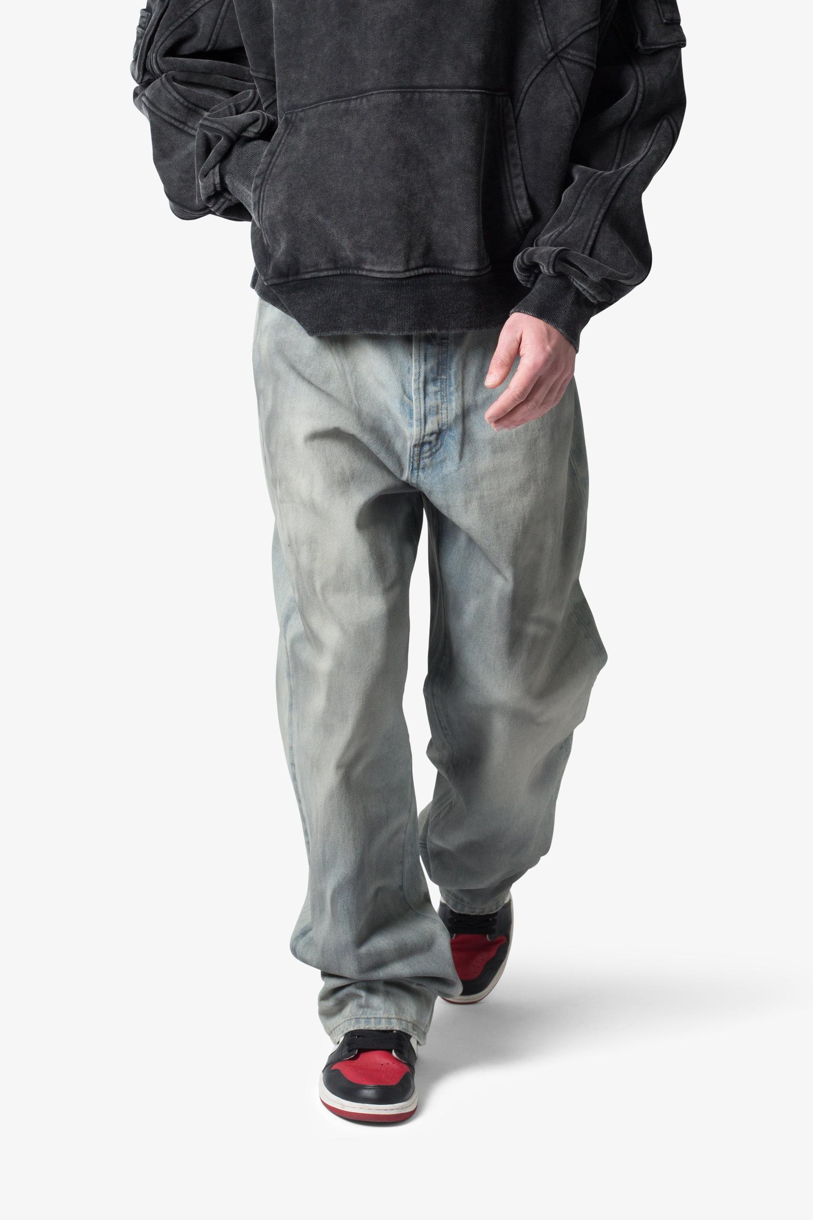 Ultra Baggy Oil Stain Denim - Vintage Blue Product Image