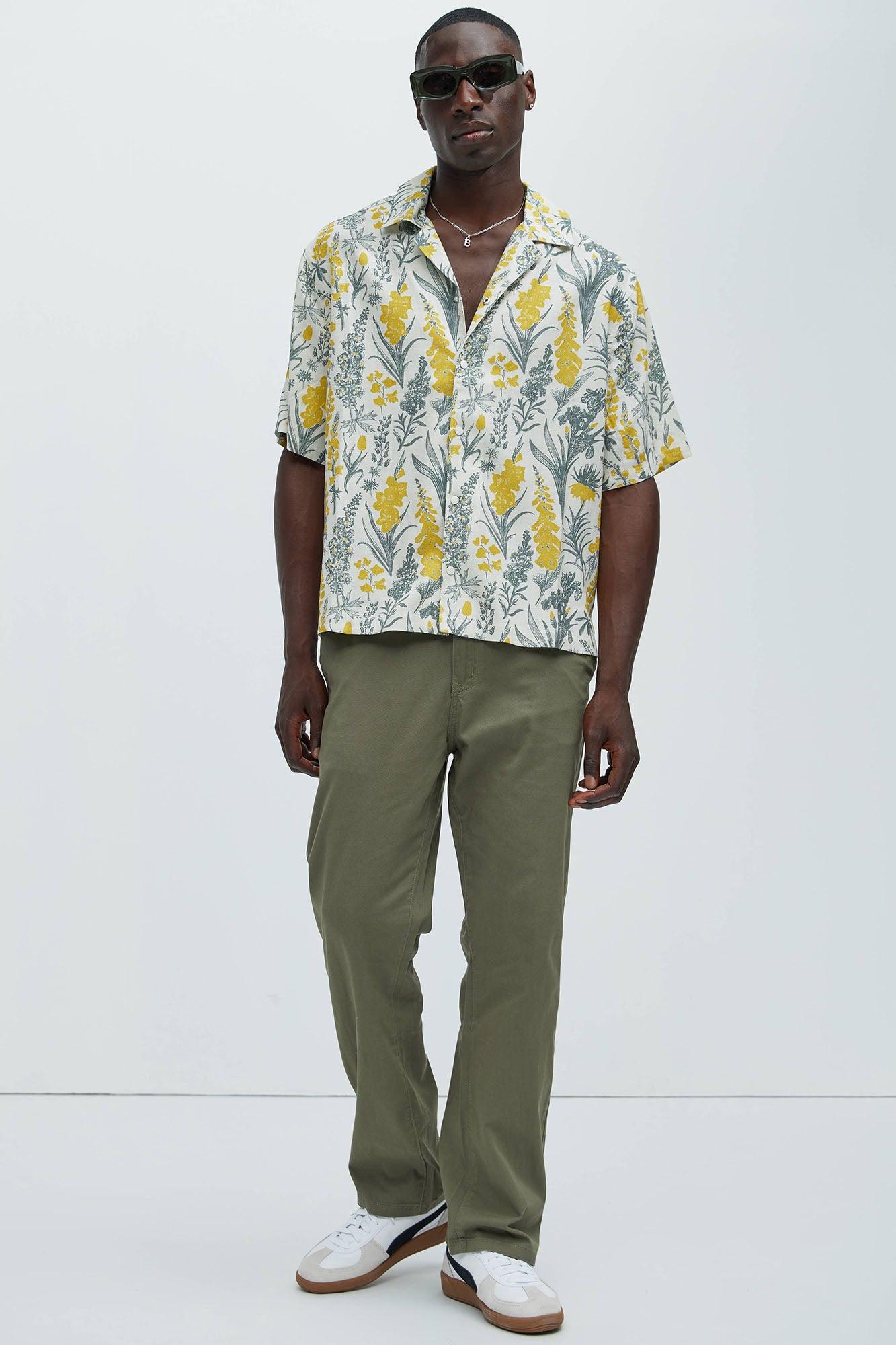 Wesley Linen Shirt - Yellow/combo Product Image