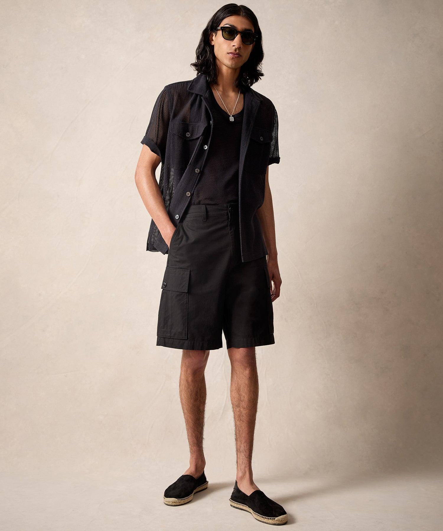 9" Japanese Ripstop Cargo Short in Black Product Image