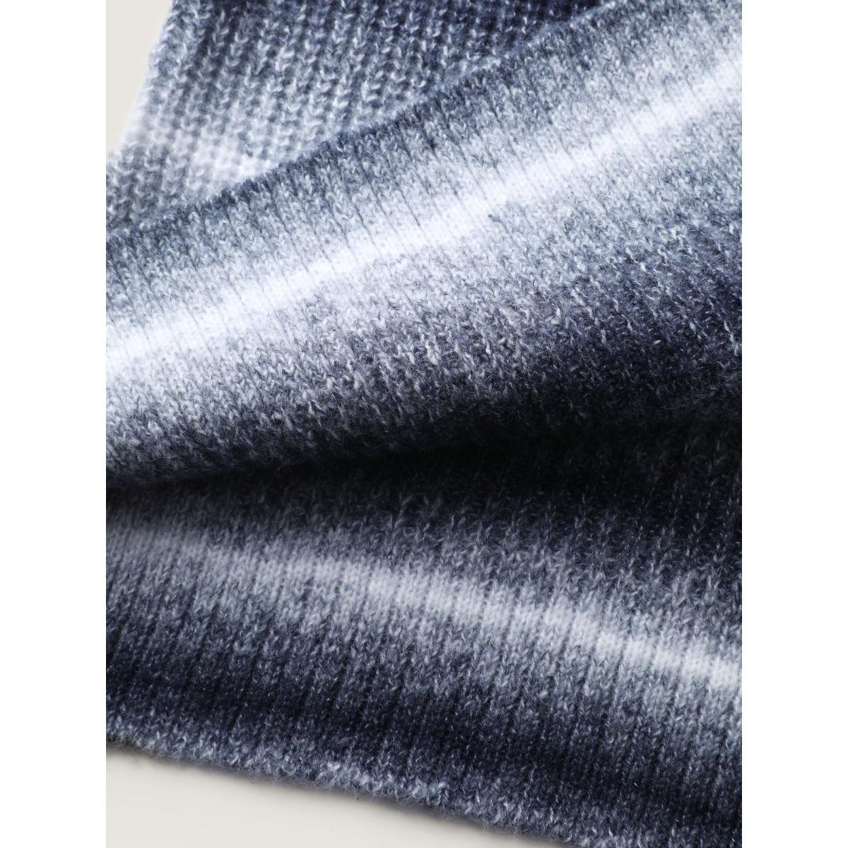 Plus Size Color Gradient Textured Hooded Cardigan Indigo Women Leisure Loose Long Sleeve Casual Cardigans BloomChic 12/L Product Image