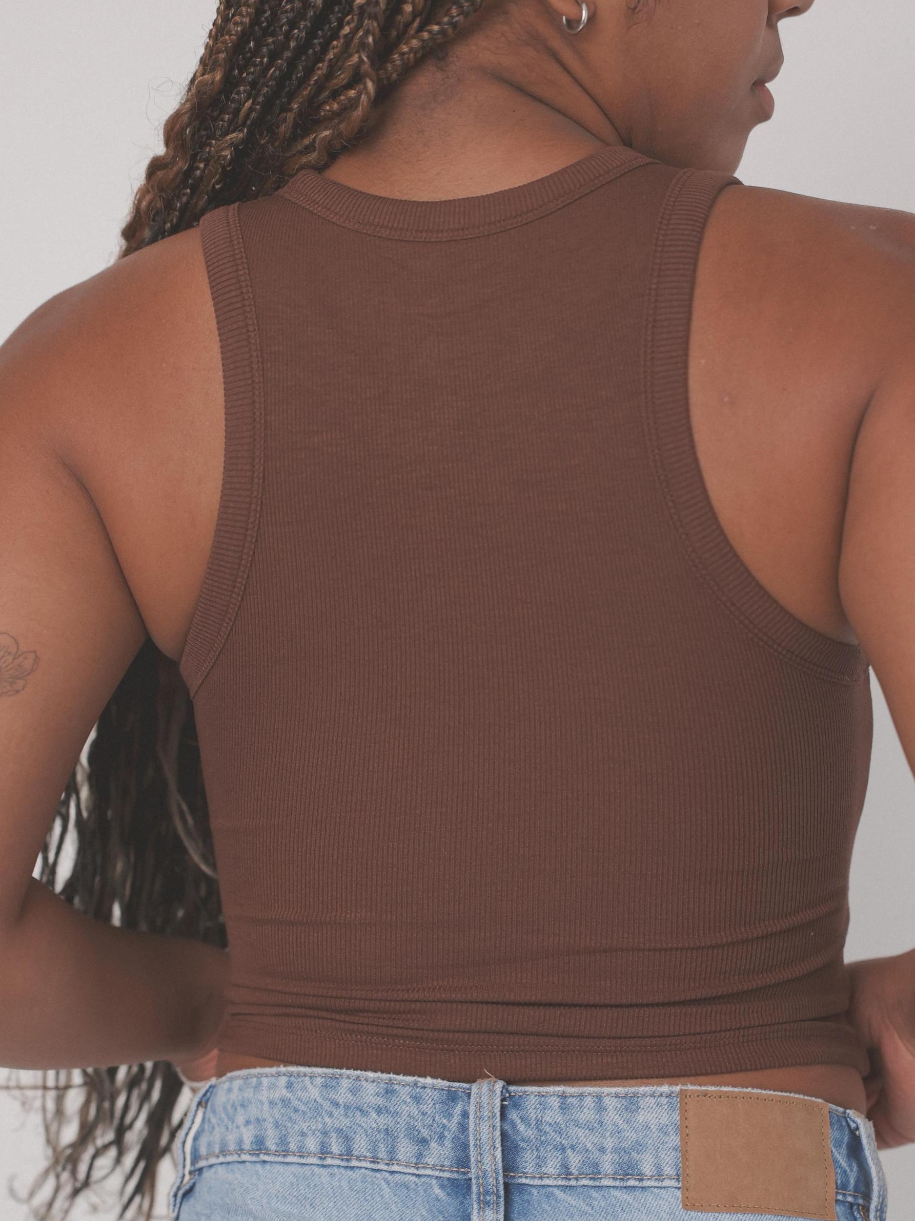 Chunky Binding Ribbed High Neck Brami (Crop) Product Image