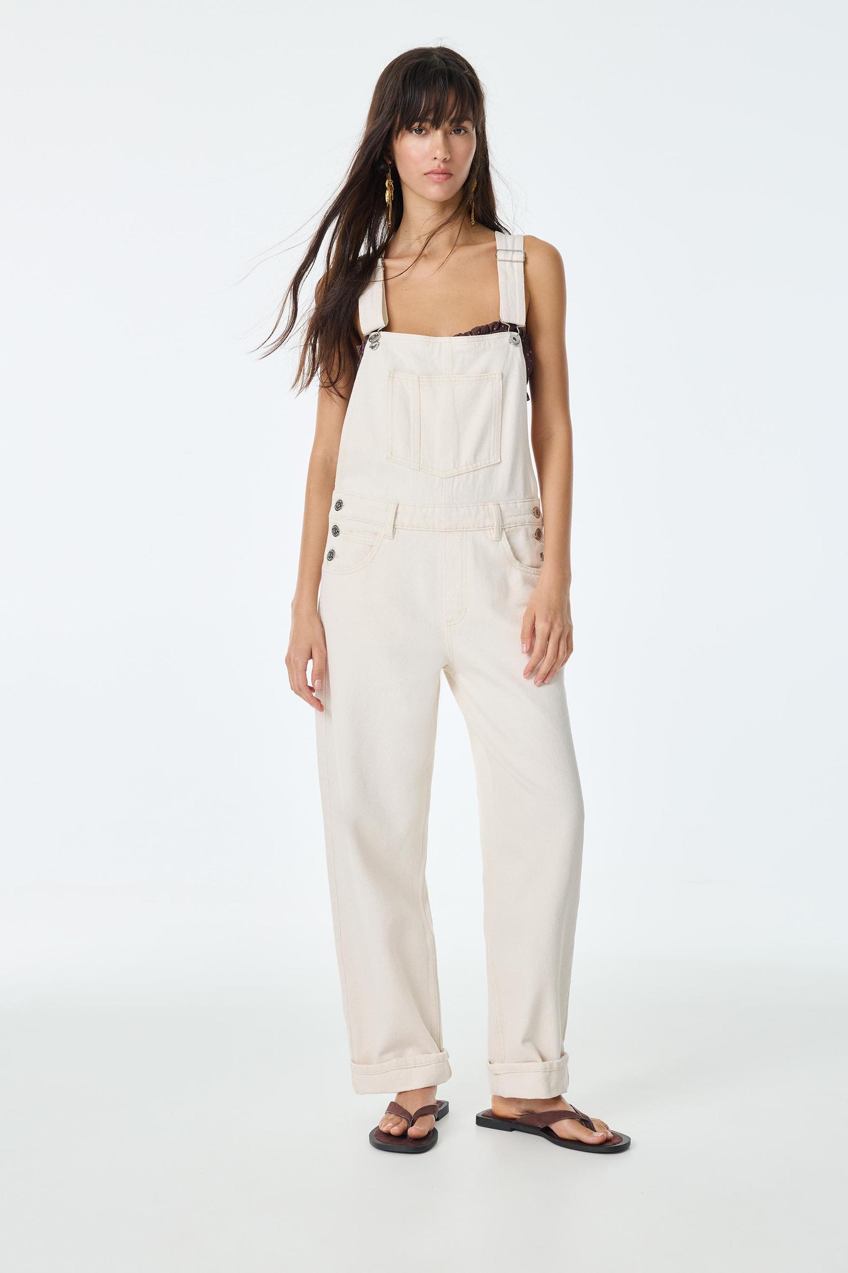 Long denim overalls Product Image