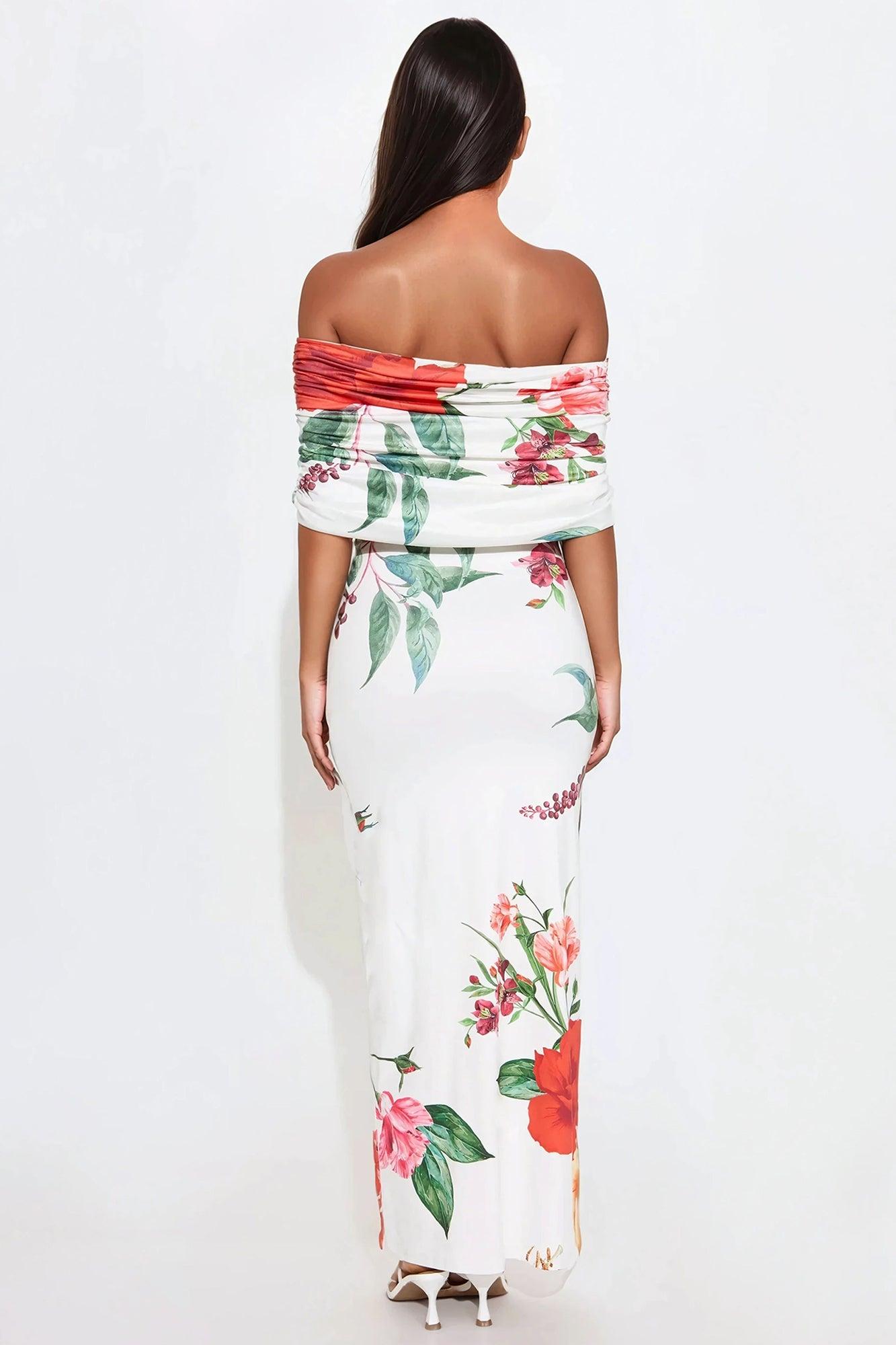 Paradise Floral Maxi Dress - Off White/combo Product Image