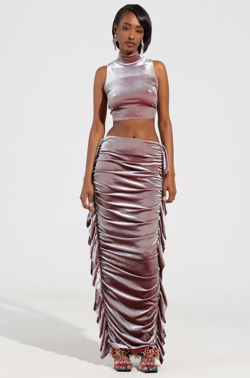 FLAUNT IT VELVET MOCK NECK BLOUSE Product Image