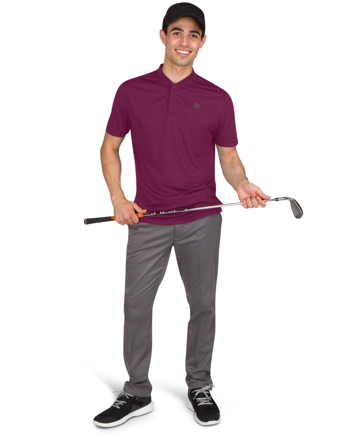 Three Sixty Six Men's Solid Collarless Golf Polo Male Product Image