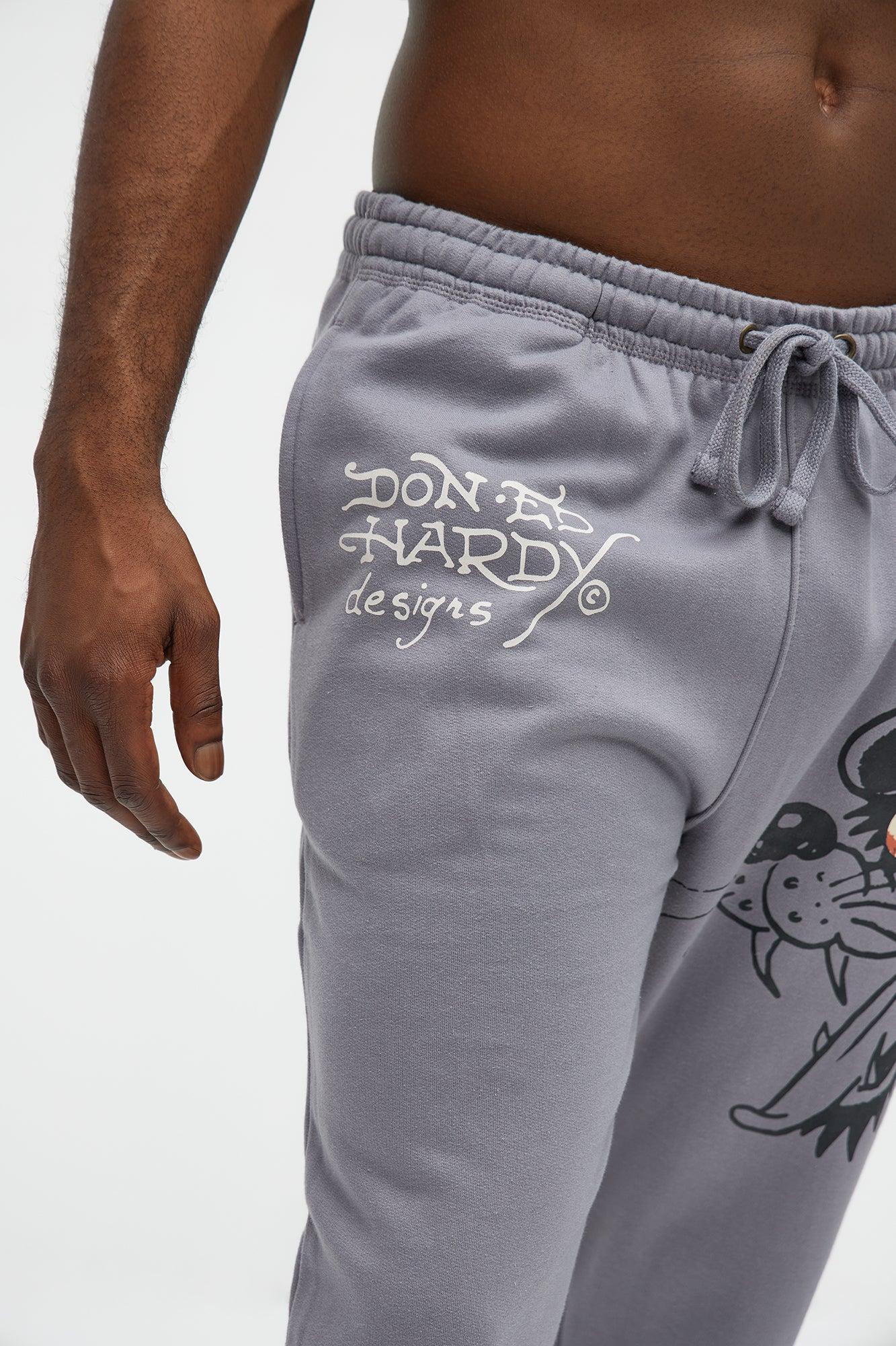Ed Hardy Love Kills Skull Sweatpants - Grey Product Image